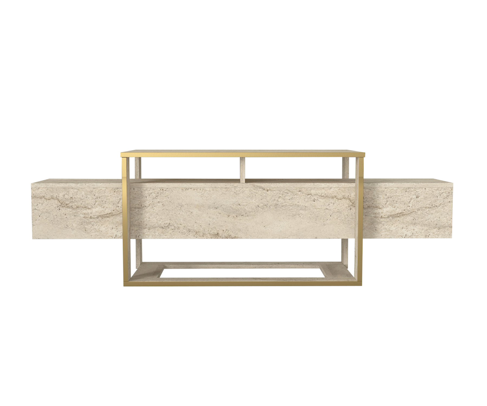 TV-Lowboard - beige-Granitoptik - 160 cm