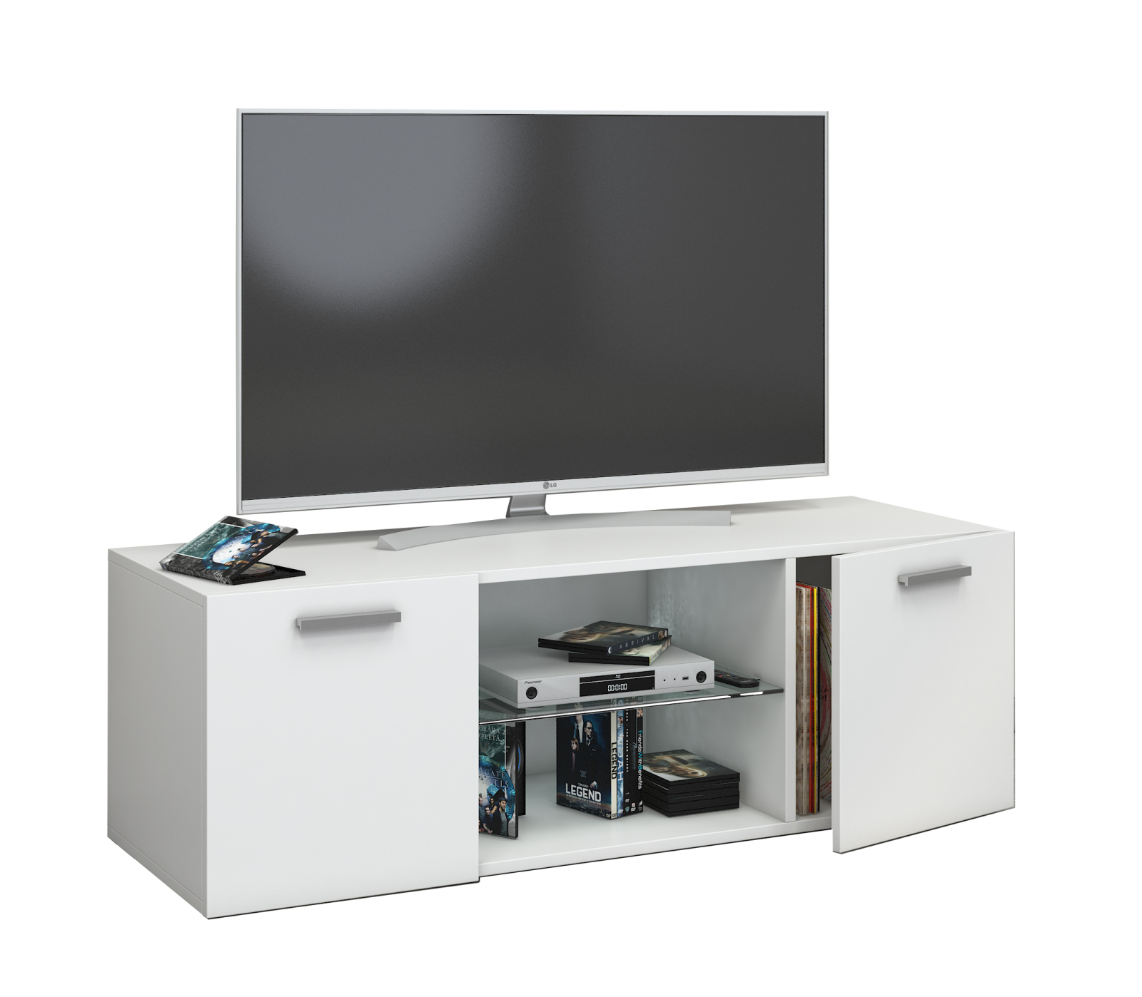 TV-Lowboard JUSA - weiß - 2 Türen - 115 cm breit