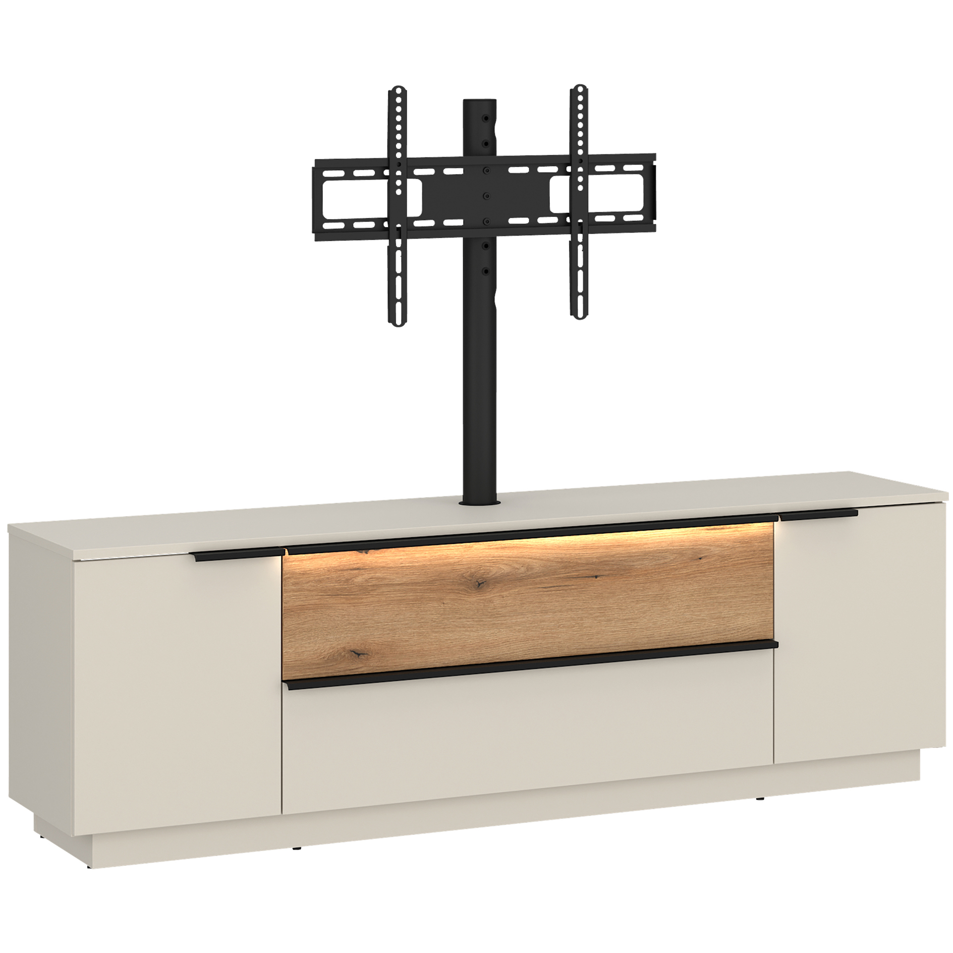 TV-Lowboard - Kaschmir - Evoke Eiche - inklusive LED-Griff