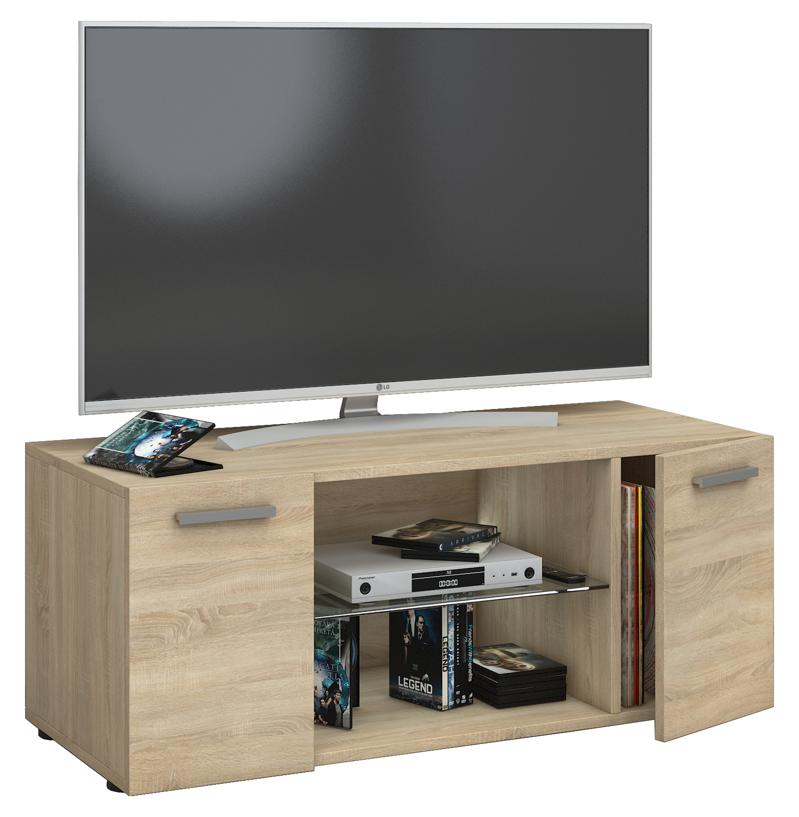 TV-Lowboard LOWINA - Sonoma Eiche - 2 Türen - 95 cm breit