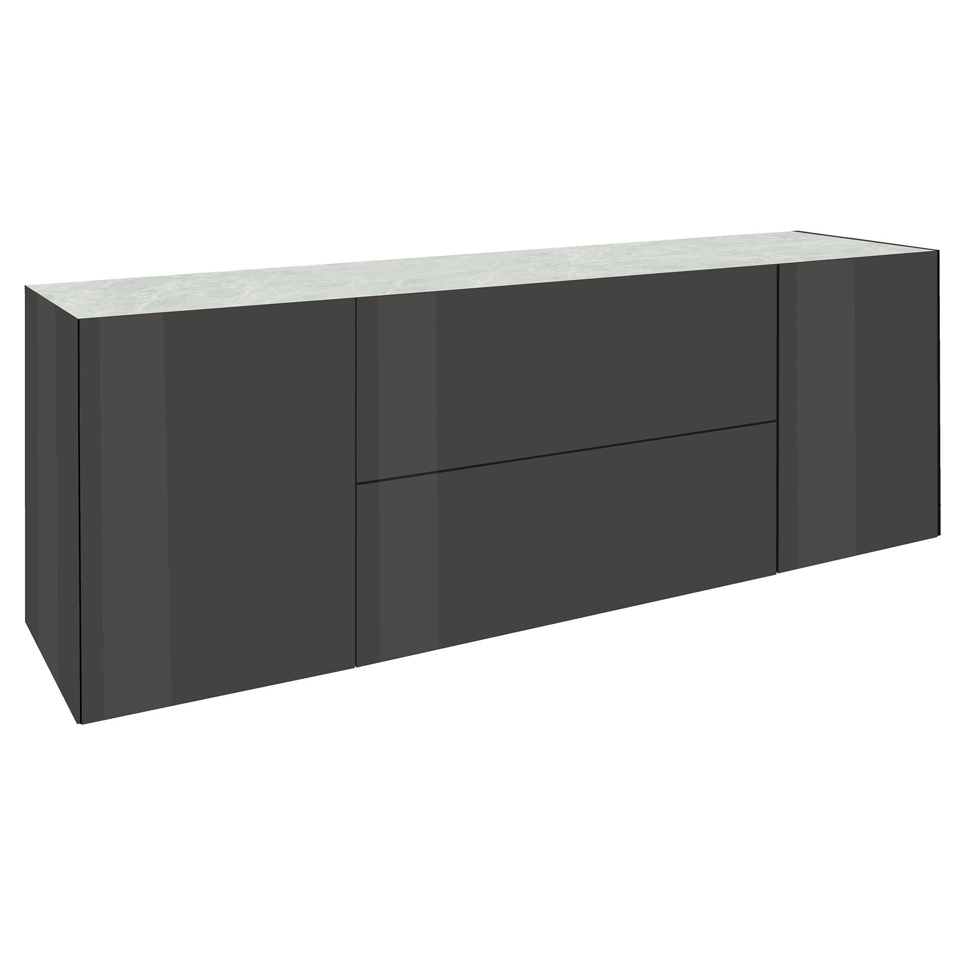 TV-Lowboard mit Wendeplatte - anthrazit - Keramikoptik - in 3 Varianten montierbar