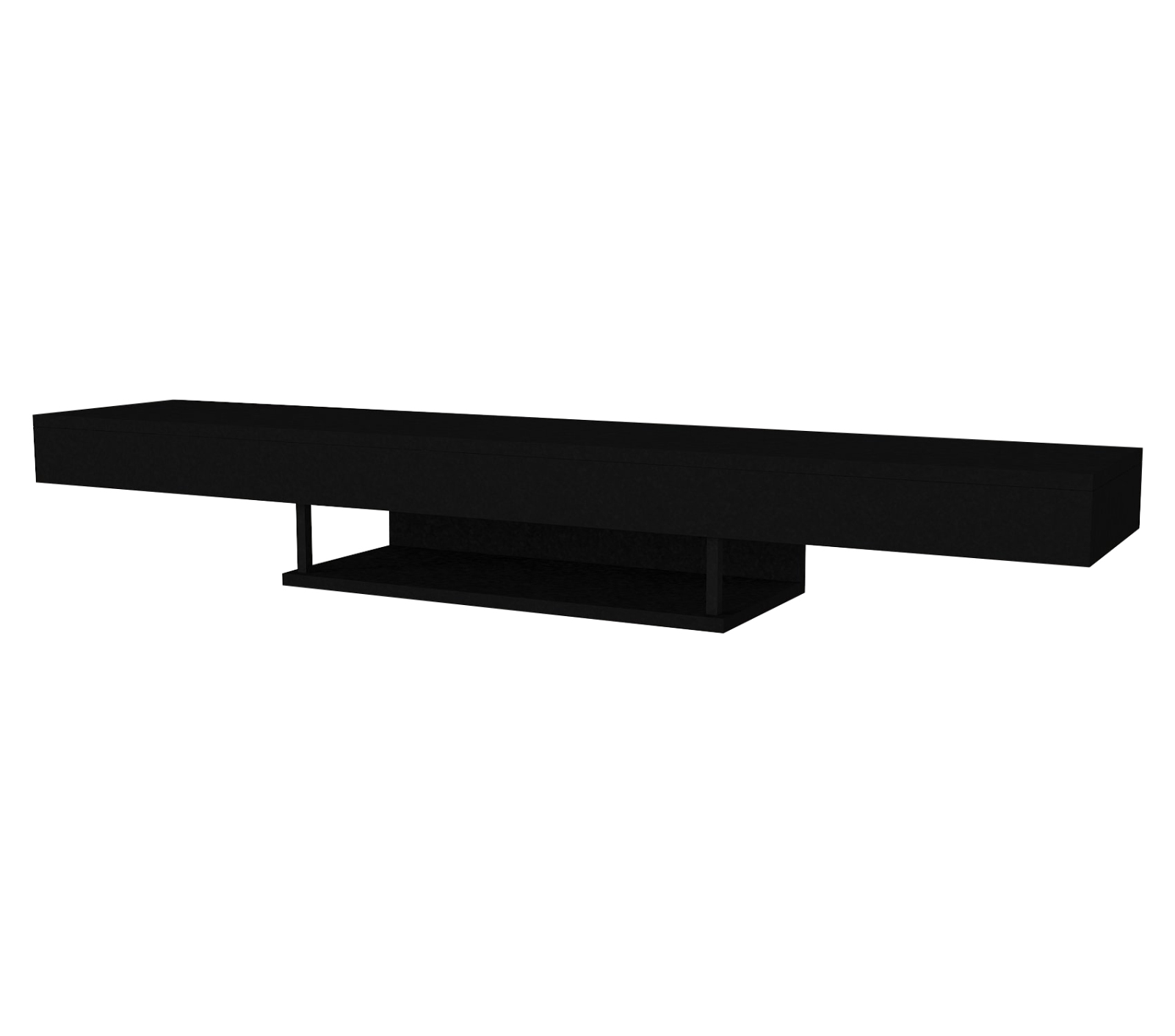 TV-Lowboard - schwarz - hängend mit Ablage - 150 cm