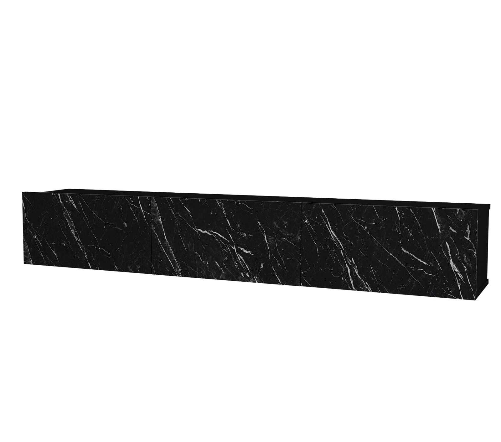TV-Lowboard - schwarz-weiß - Marmoroptik - hängend - 180 cm