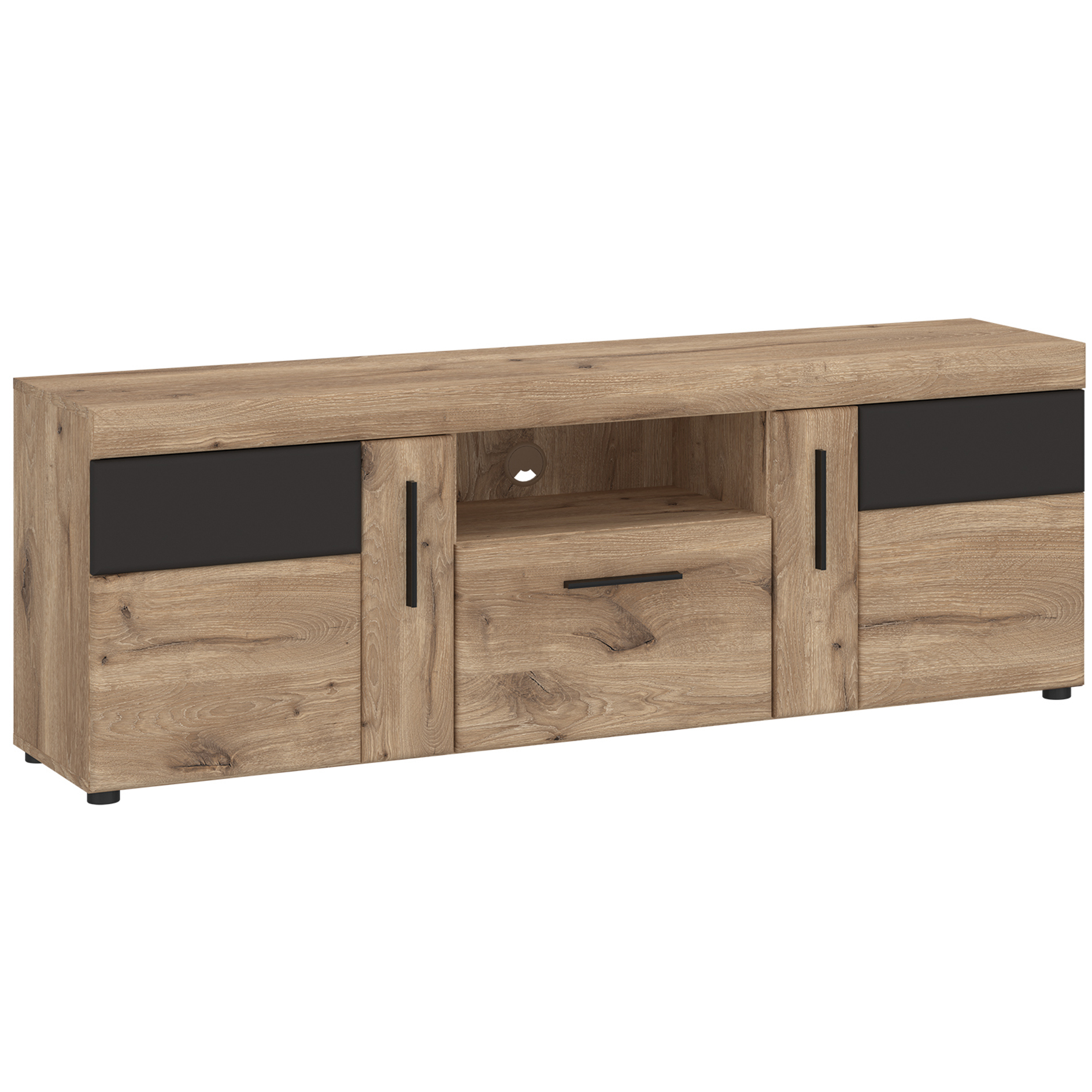 TV-Lowboard - Viking Oak - Kosmos grau - 157 cm breit