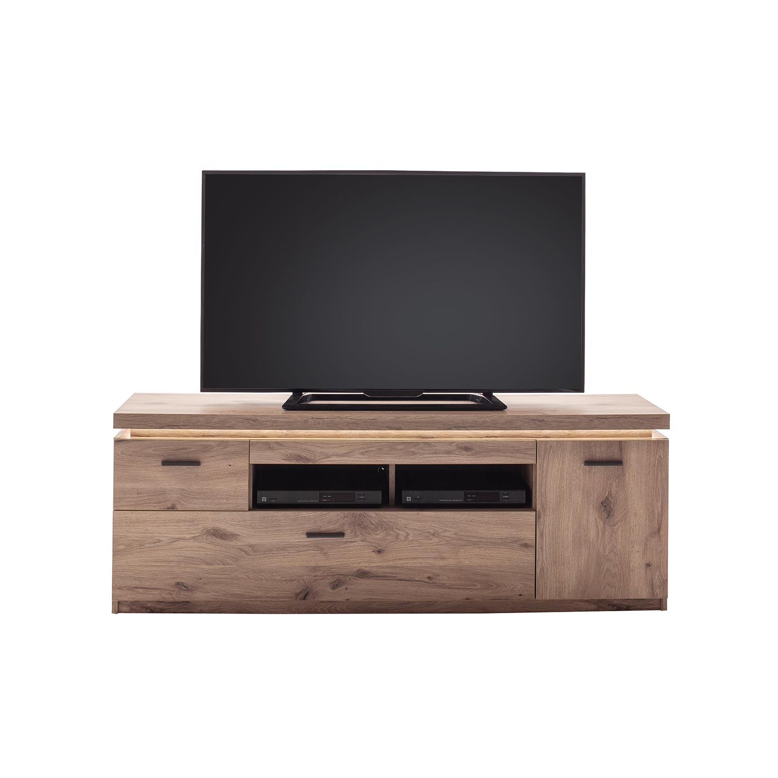 Lowboard DELAMAR, Coast Evoke Eiche Dekor, 3 Türen, 2 Schubladen, 1