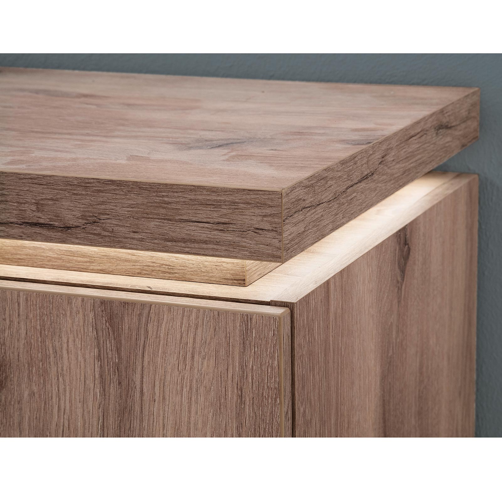 TV-Lowboard - Viking Oak - LED-Beleuchtung - 196 cm