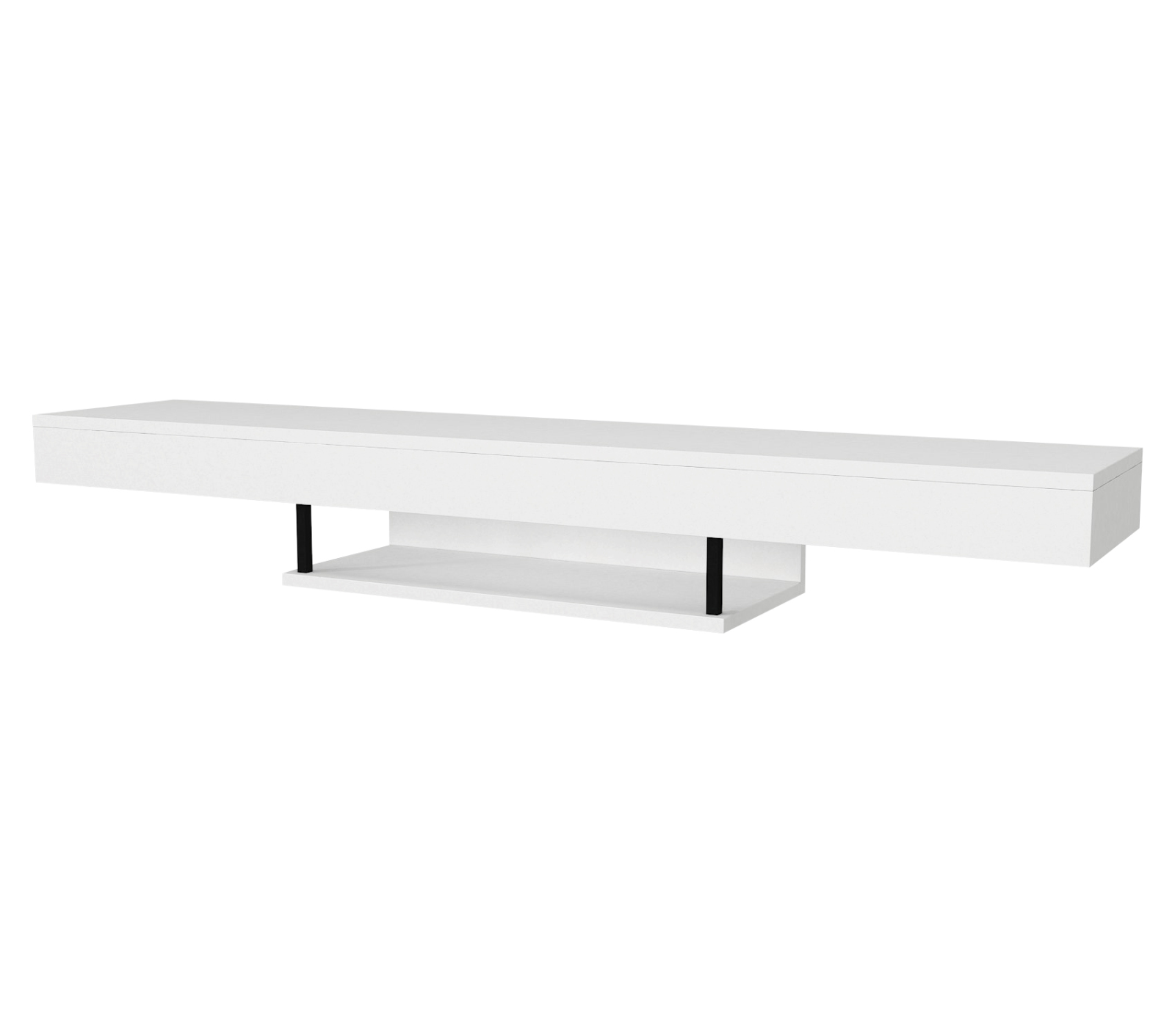 TV-Lowboard - weiß - hängend mit Ablage - 150 cm