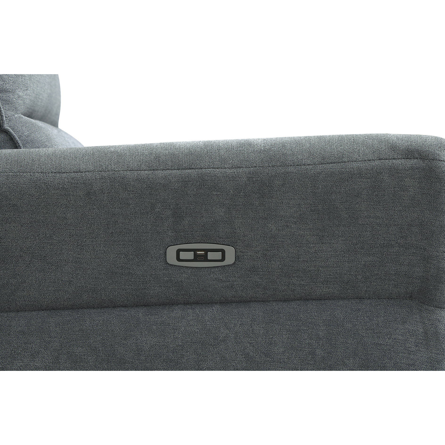 TV-Sessel - grau-blau - Federkern - elektrische Relaxfunktion