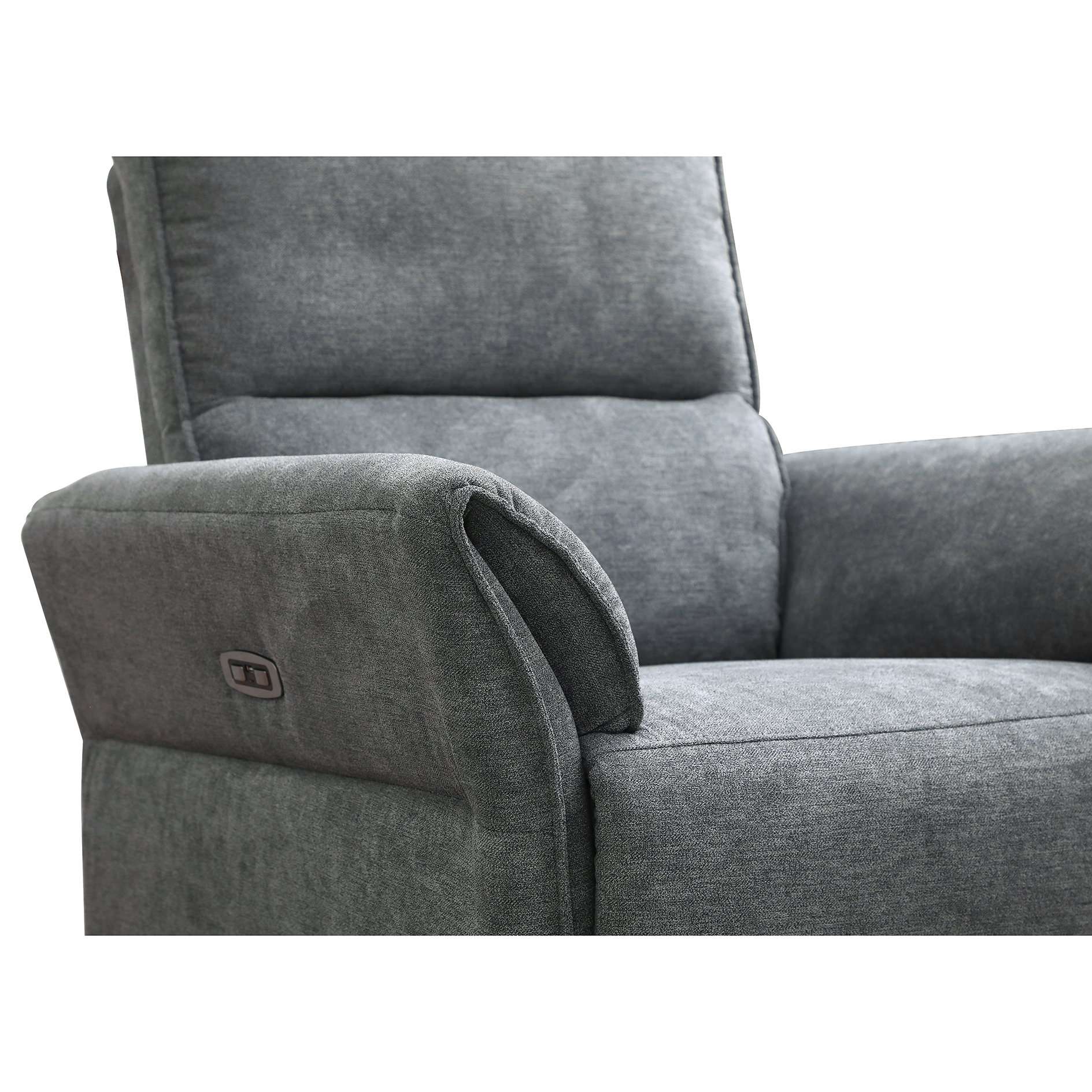 TV-Sessel - grau-blau - Federkern - elektrische Relaxfunktion