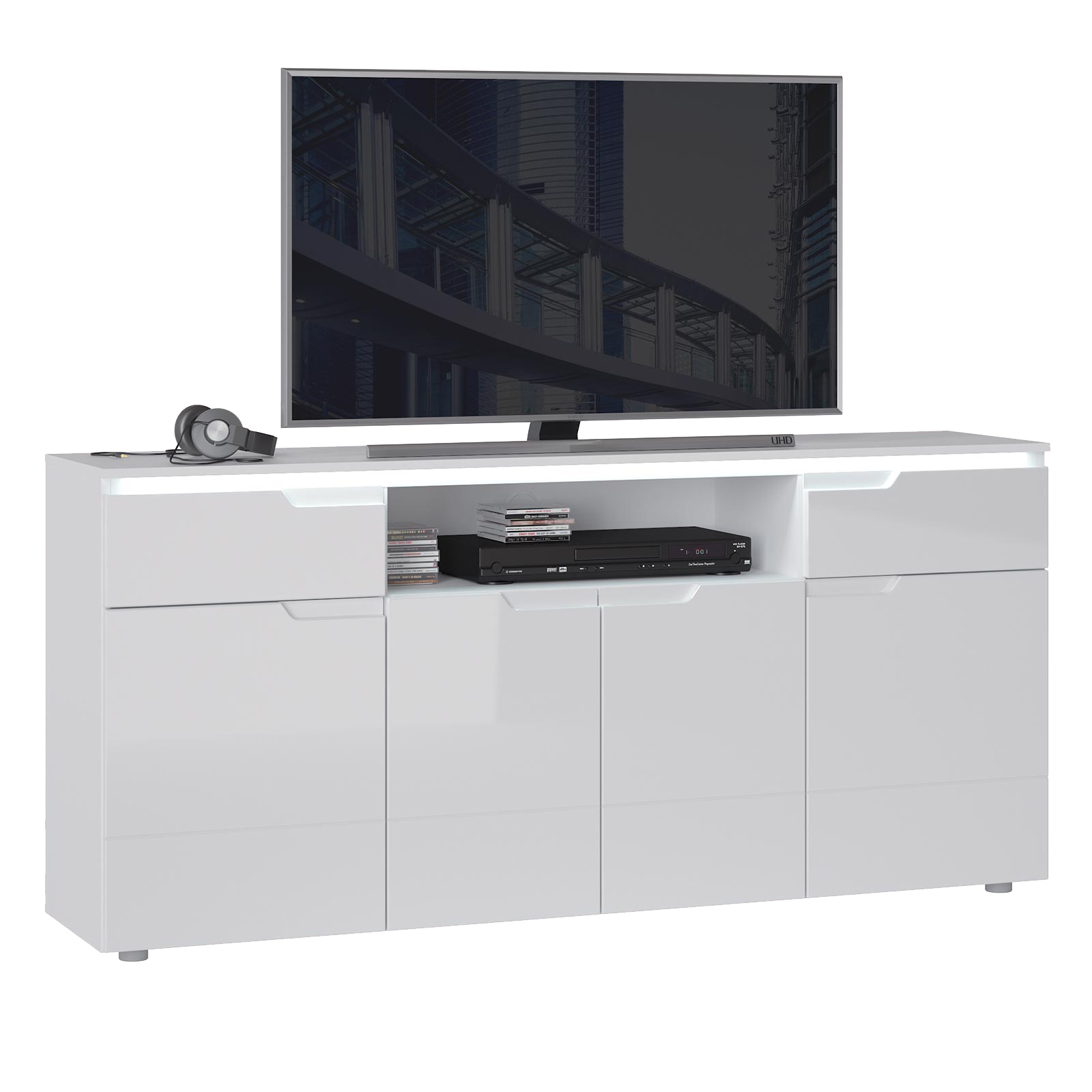 TV-Sideboard - weiß Hochglanz - 180 cm