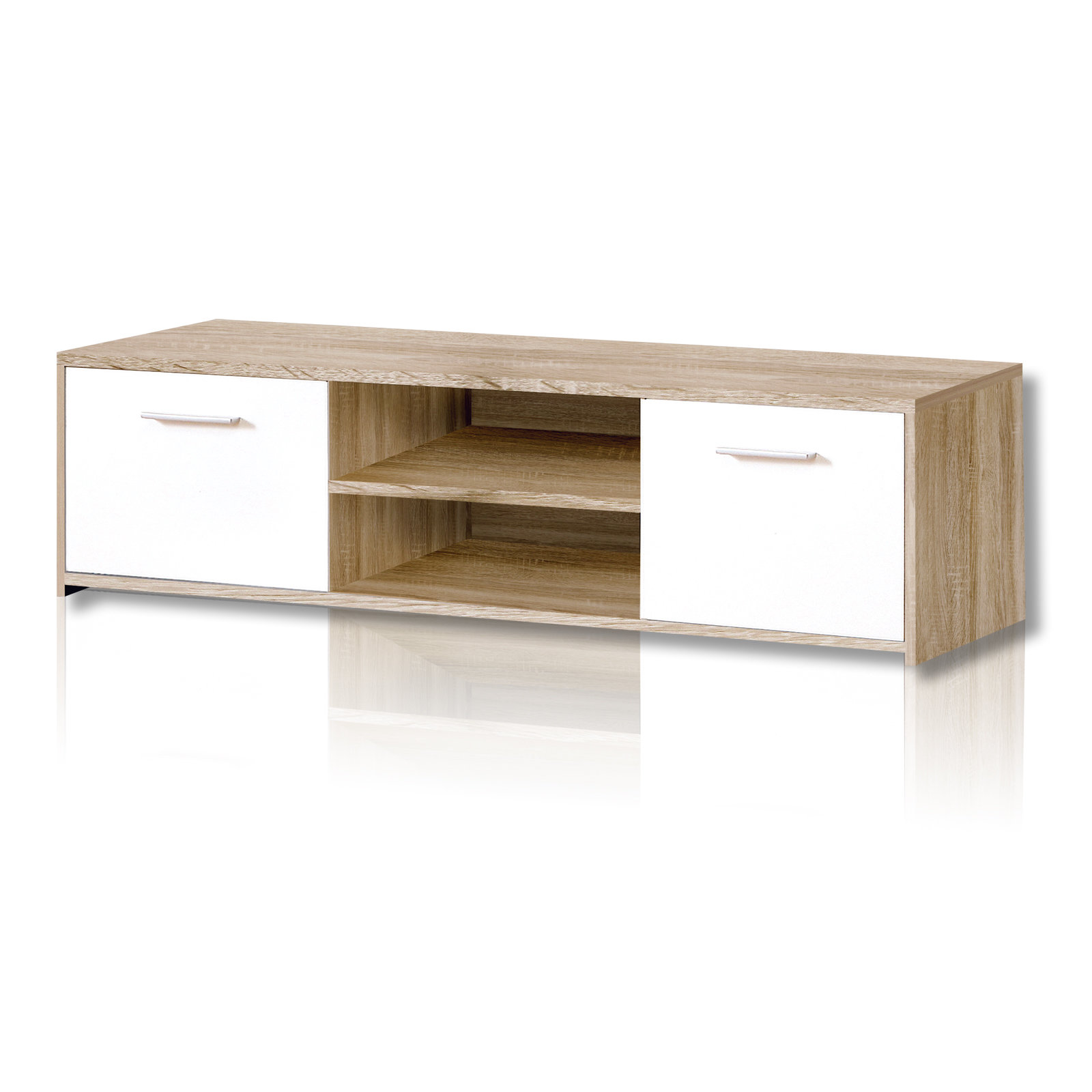 TV-Unterschrank - Sonoma Eiche - weiß - 136 cm breit