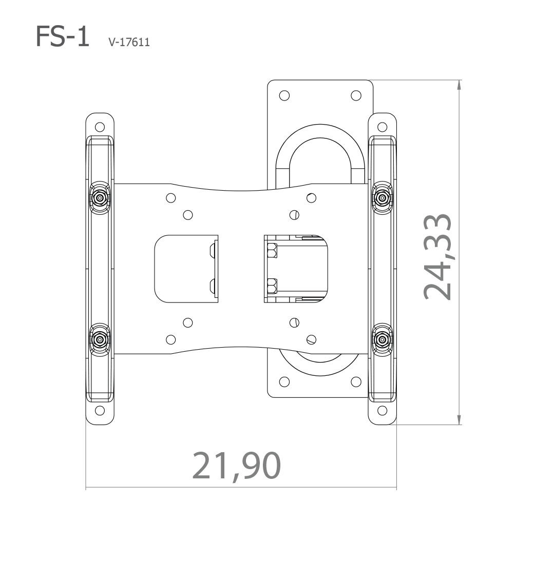 TV-Wandhalterung FS 1 - silber - Aluminium