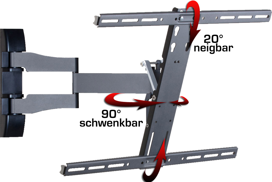 TV-Wandhalterung WS 100 SLIM - schwarz - für 26-70 Zoll