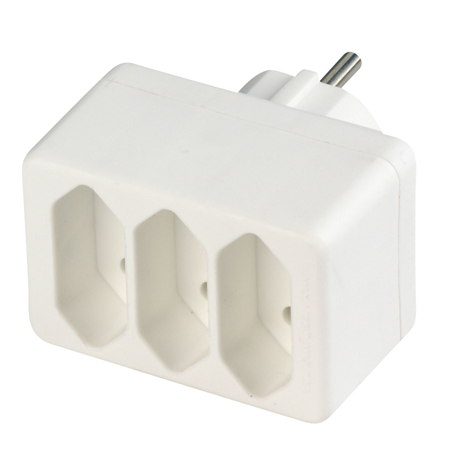 Übergangsstecker - weiß - 3-fach