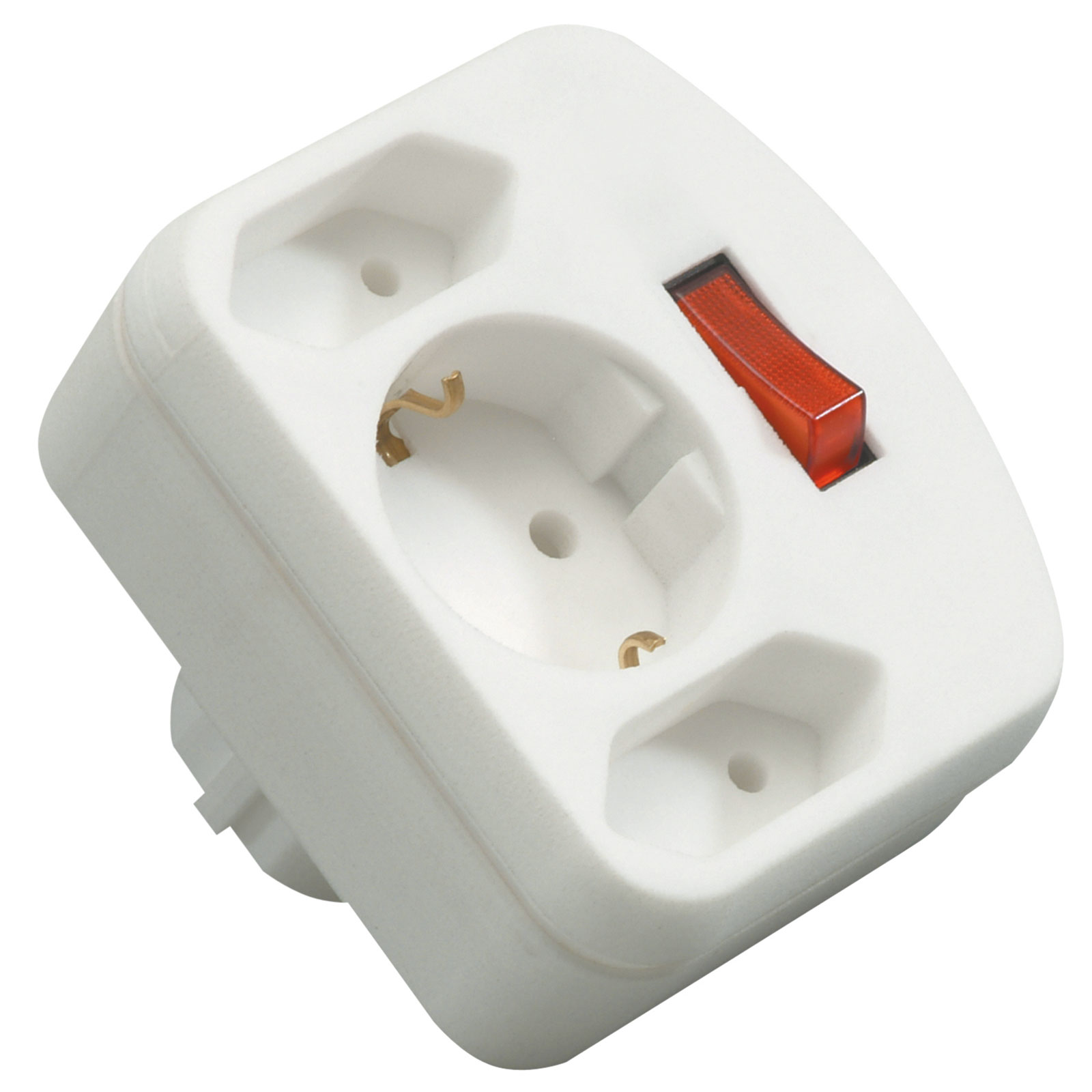 Übergangstecker - weiß - mit Schalter