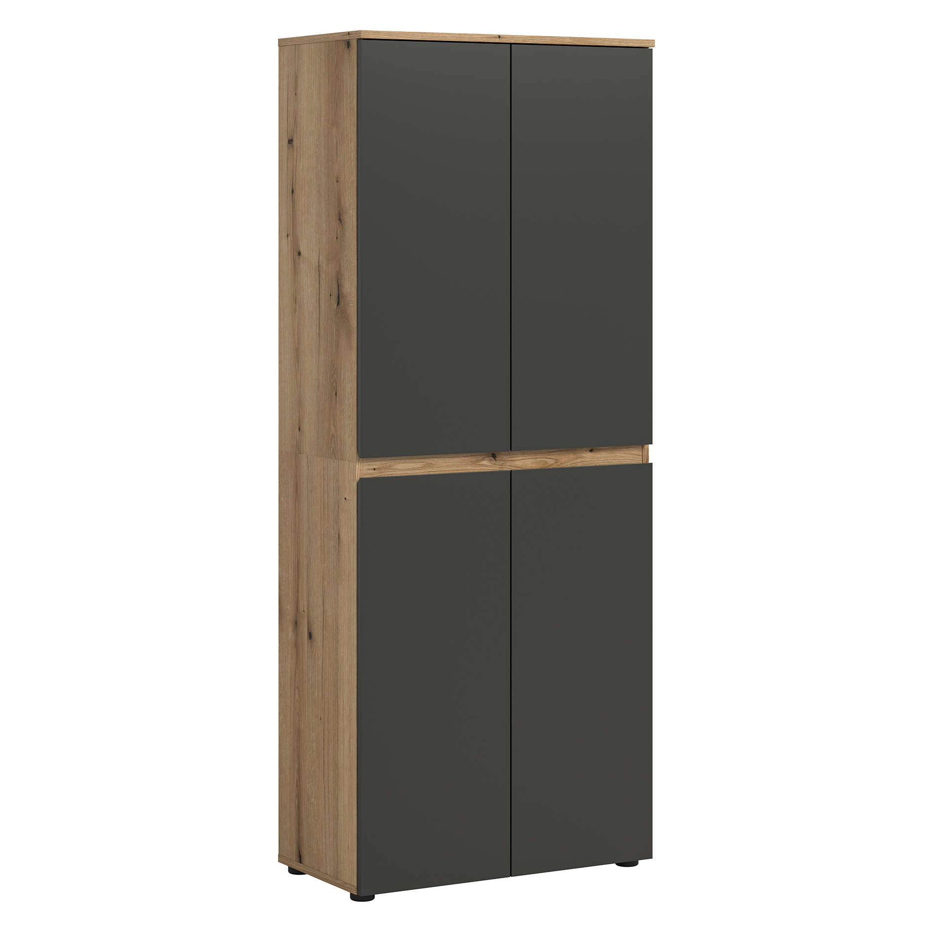 Universalschrank SCARPA - anthrazit - Evoke Oak - 4 Türen - 70 cm breit