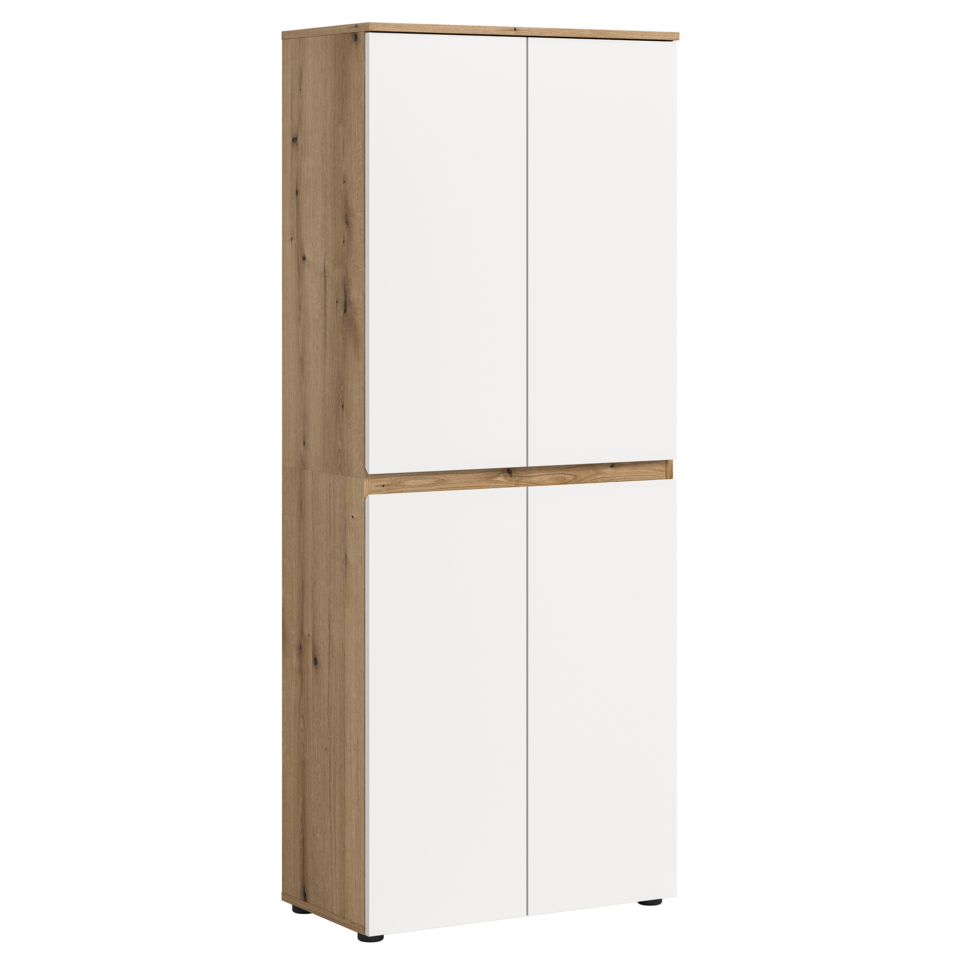 Universalschrank SCARPA - weiß - Evoke Oak - 4 Türen - 70 cm breit
