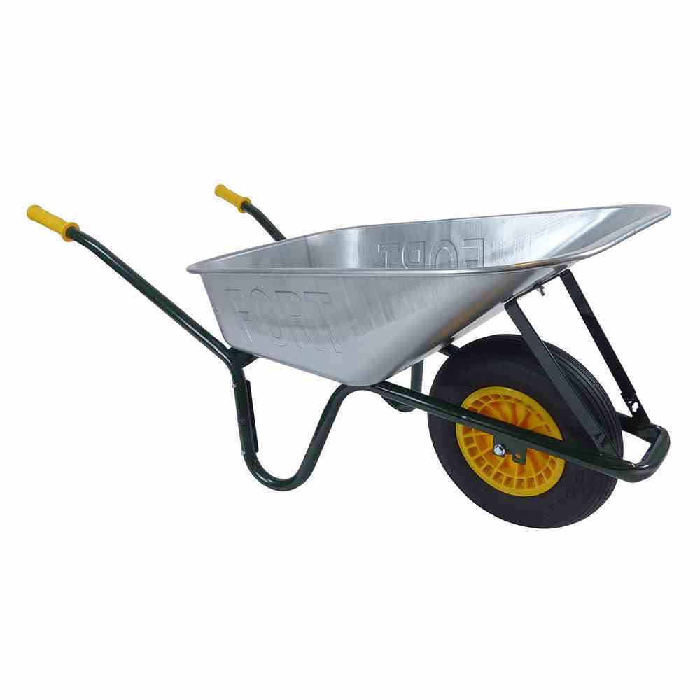 Universalschubkarre - silber-grün - verzinkt - 90 Liter
