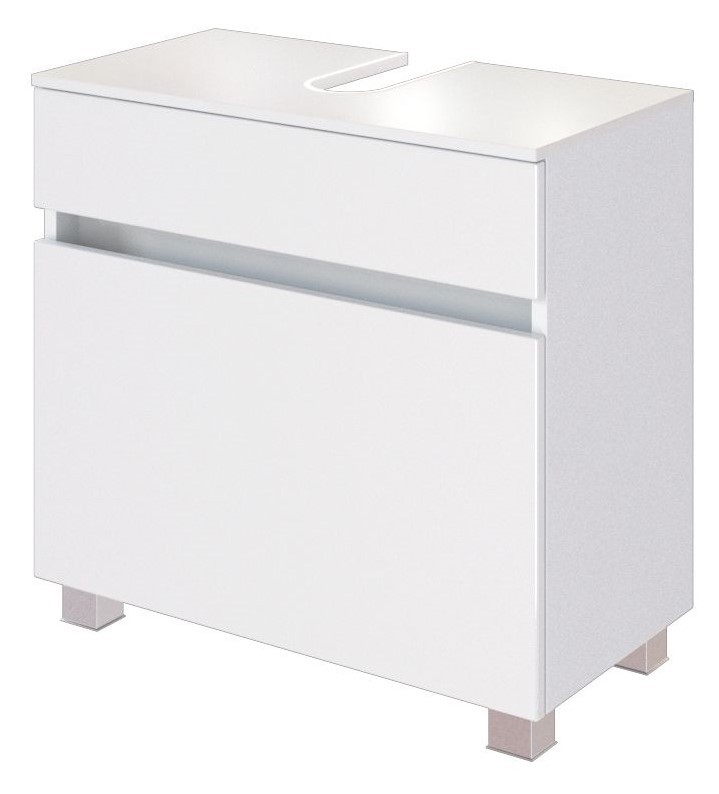 Unterbeckenschrank BAABE - matt weiß - weiß - 60 cm