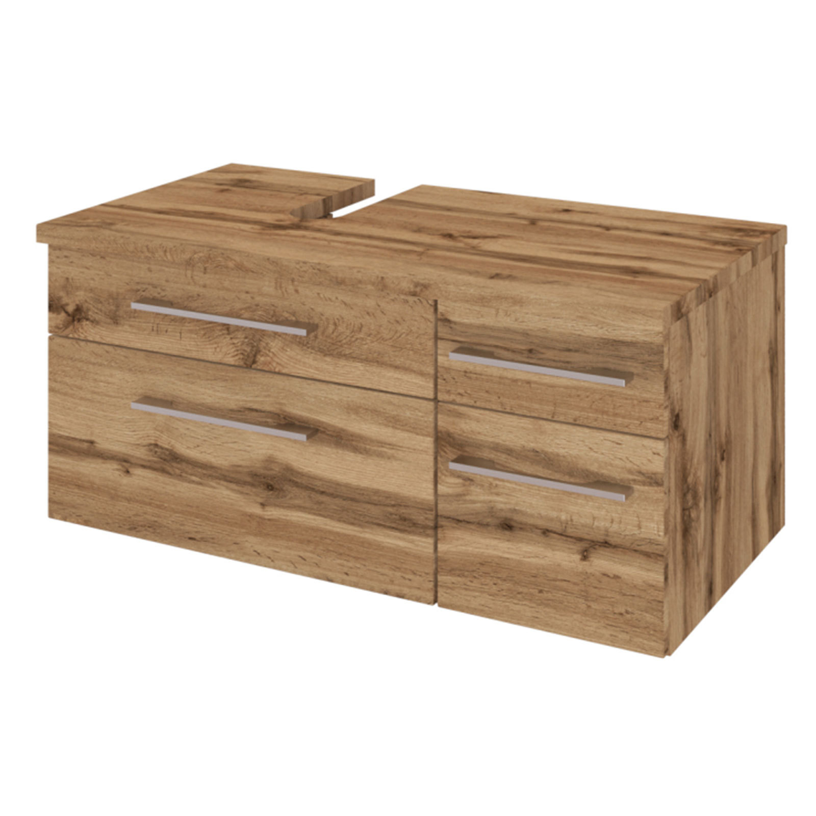 Unterbeckenschrank DAVOS - Wotaneiche - 90 cm breit - links
