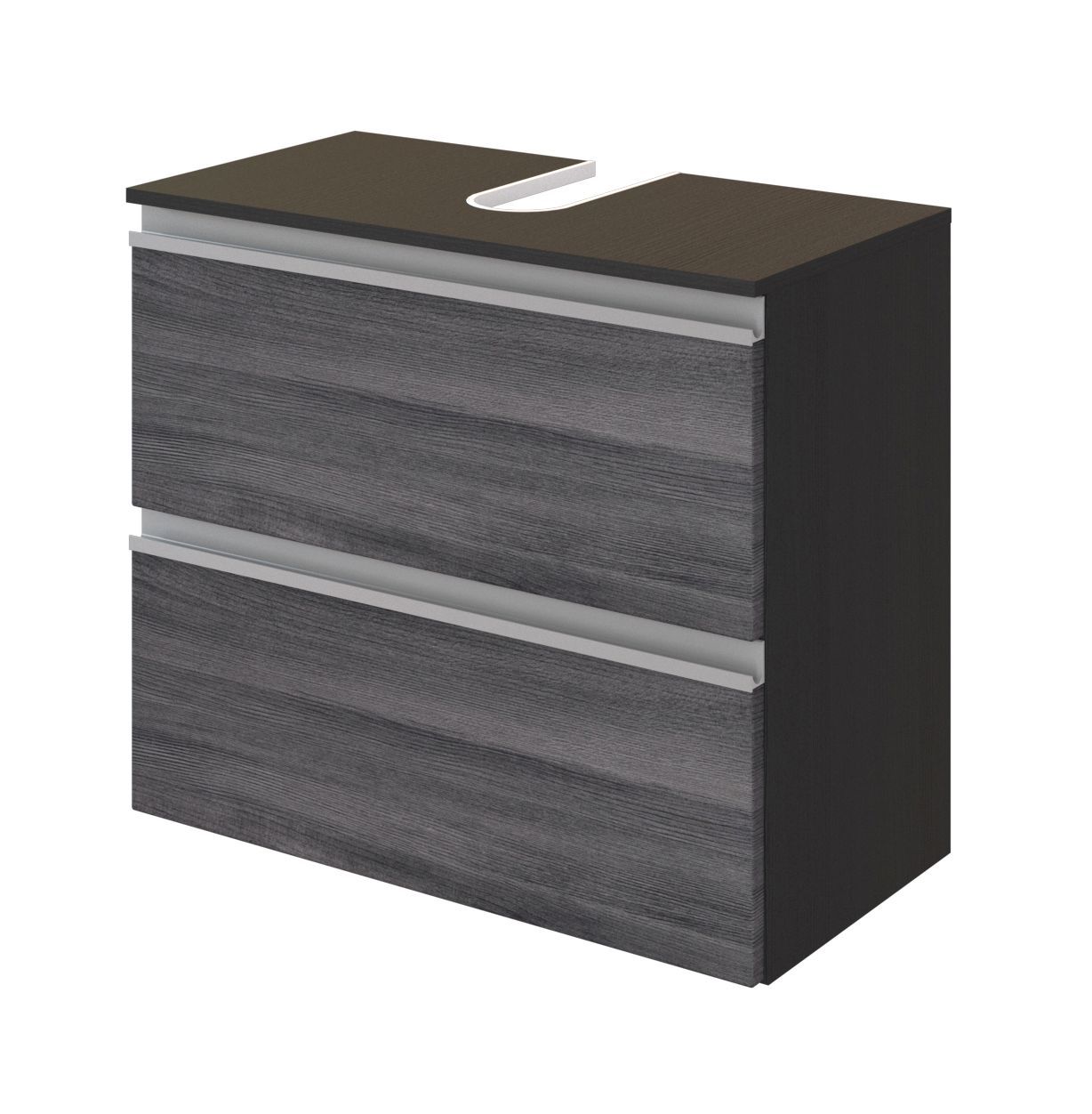 Unterbeckenunterschrank AREZZO - graphitgrau-Eiche rauchsilber - 60 cm