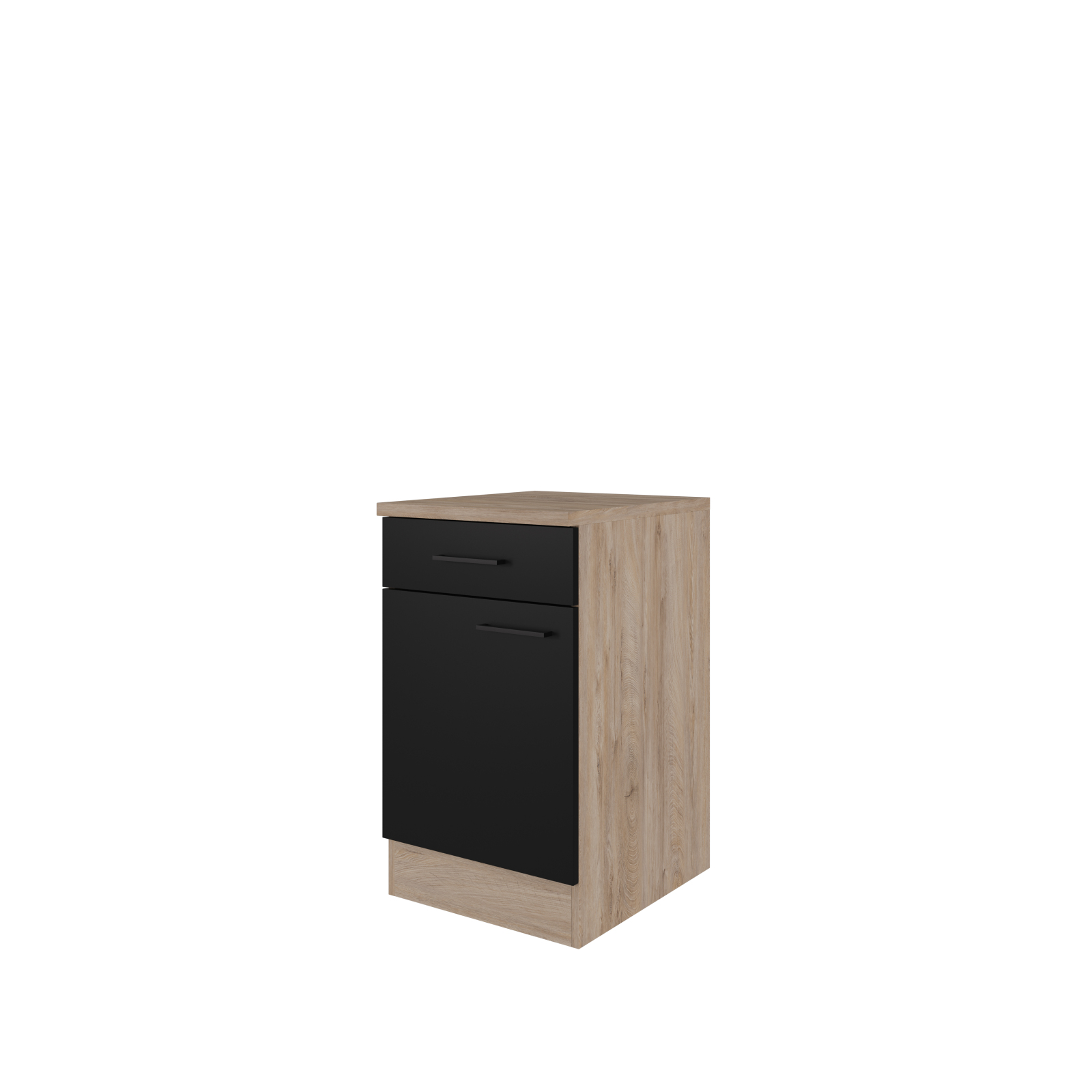 Unterschrank CAPRI - Touch schwarz - Endgrain Oak - 50 cm