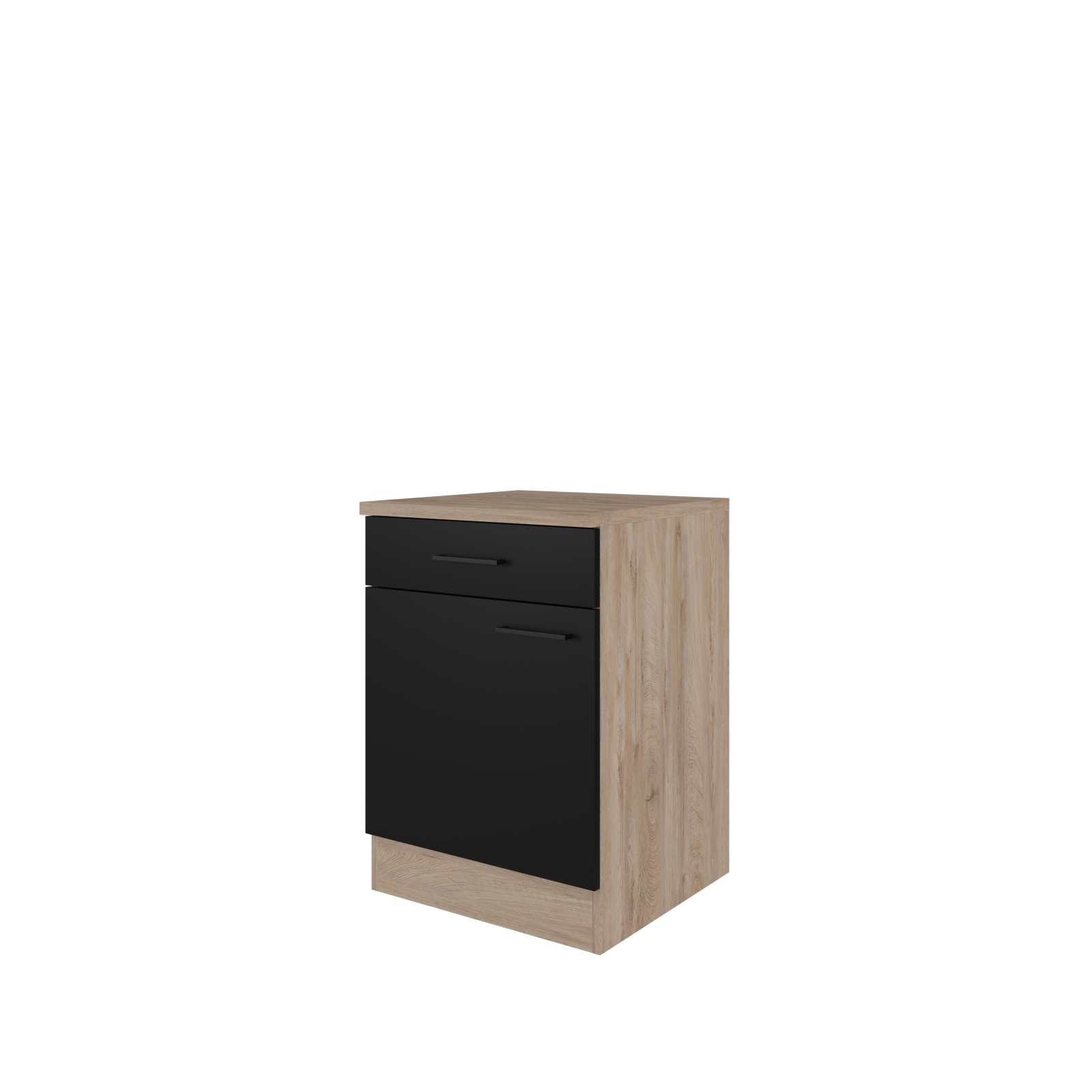 Unterschrank CAPRI - Touch schwarz - Endgrain Oak - 60 cm