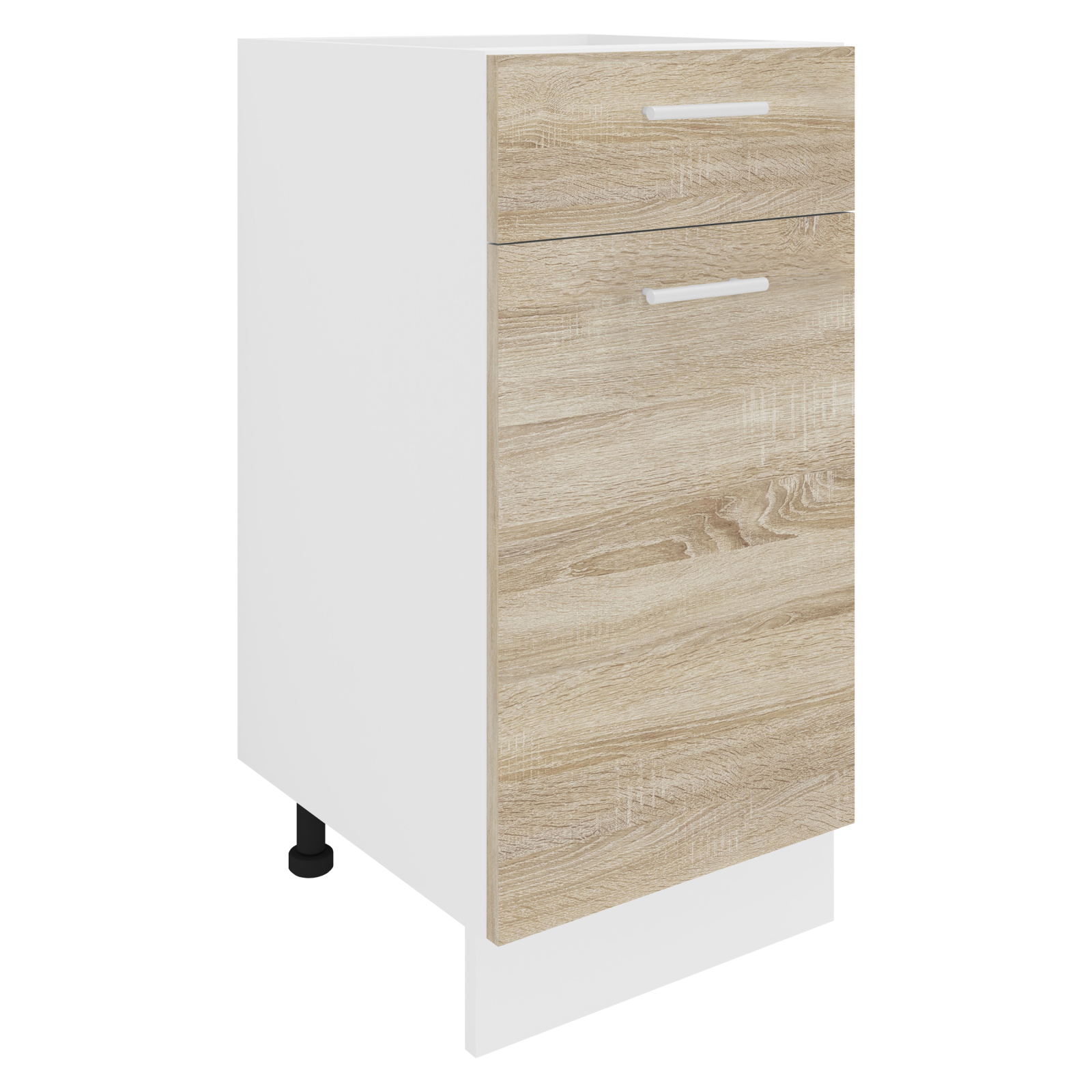 Unterschrank ESILO - Sonoma Eiche - weiß - 40 cm