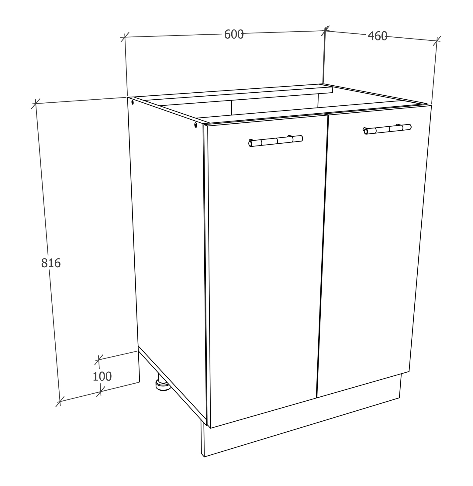 Unterschrank ESILO - weiß - 60 cm