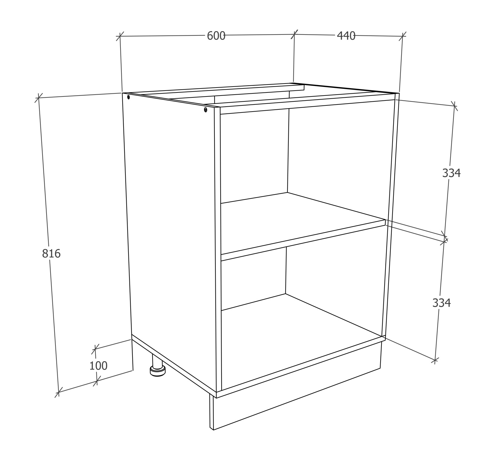 Unterschrank ESILO - weiß - 60 cm