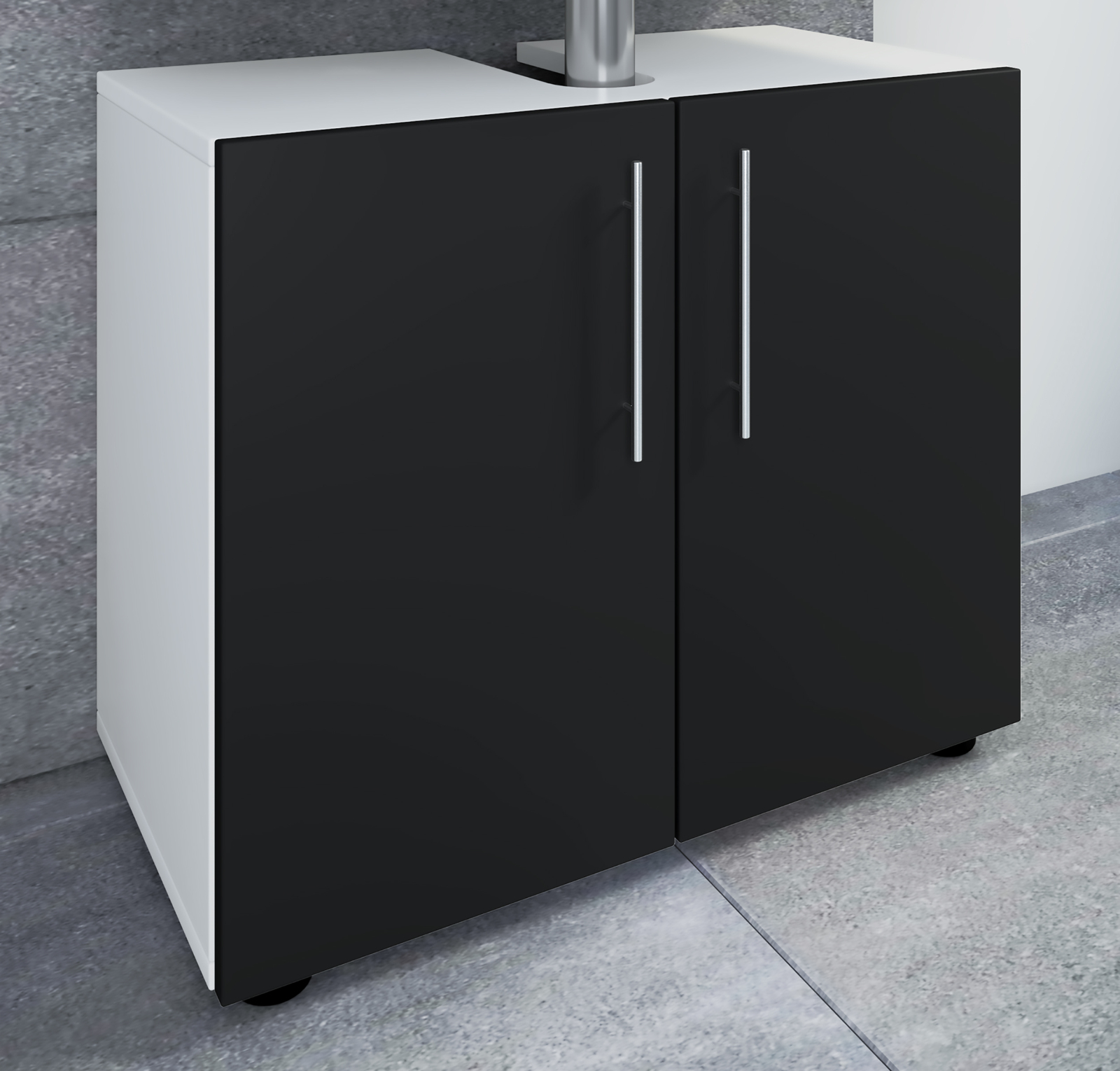 Unterschrank FLANDU II - schwarz-weiß - 60 cm