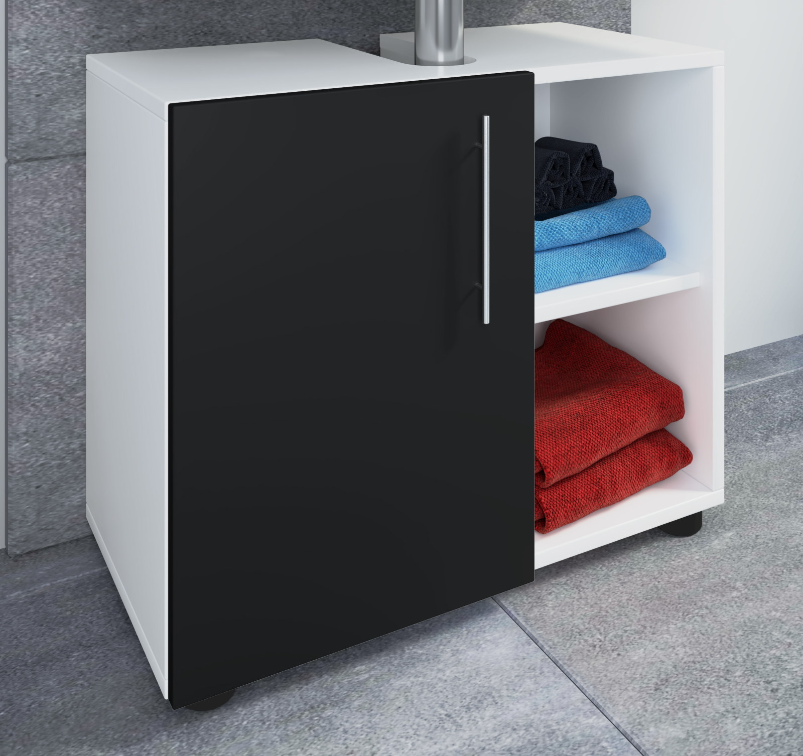 Unterschrank FLANDU II - schwarz-weiß - 60 cm