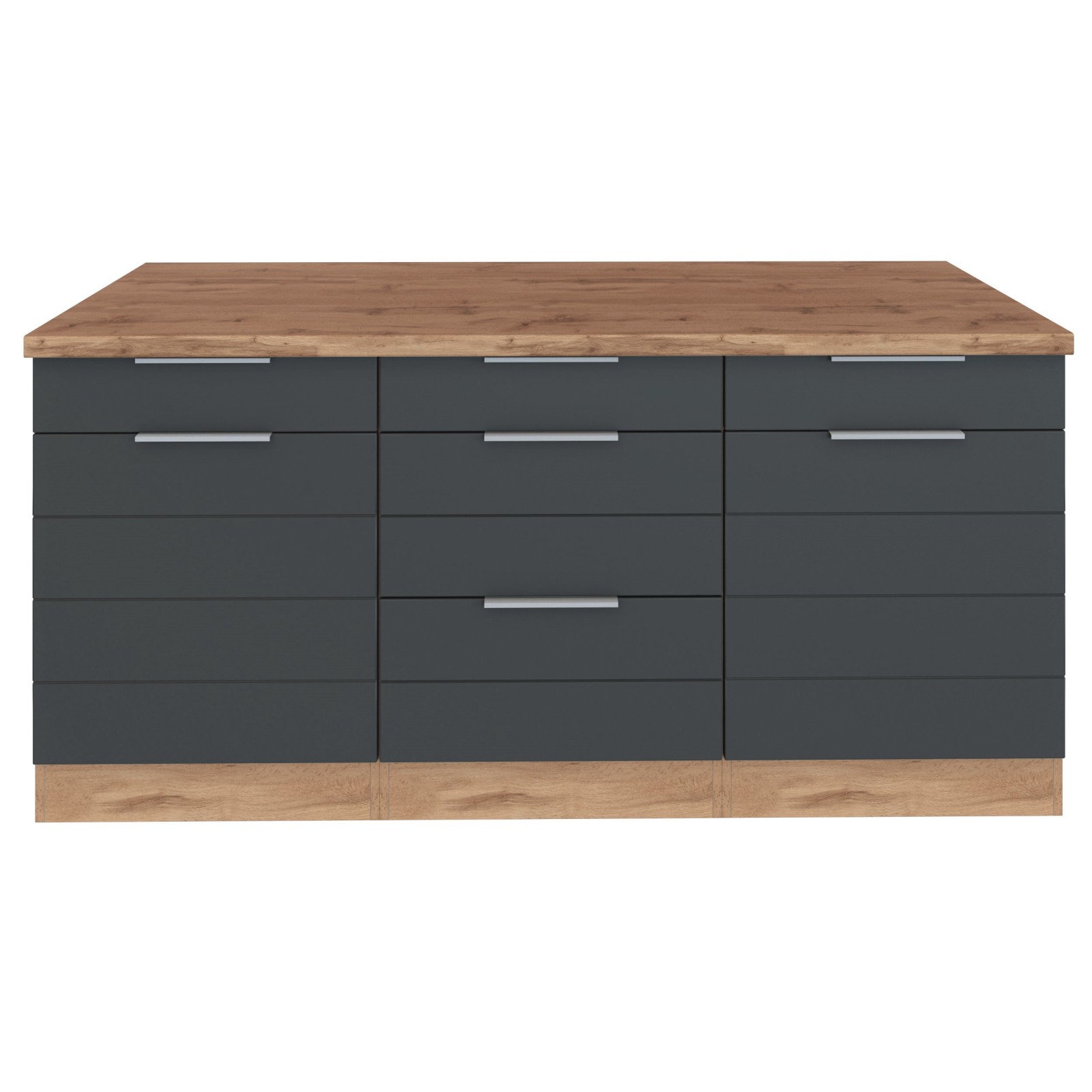 Unterschrank FLORENZ - Wotaneiche - grau matt - 180 cm
