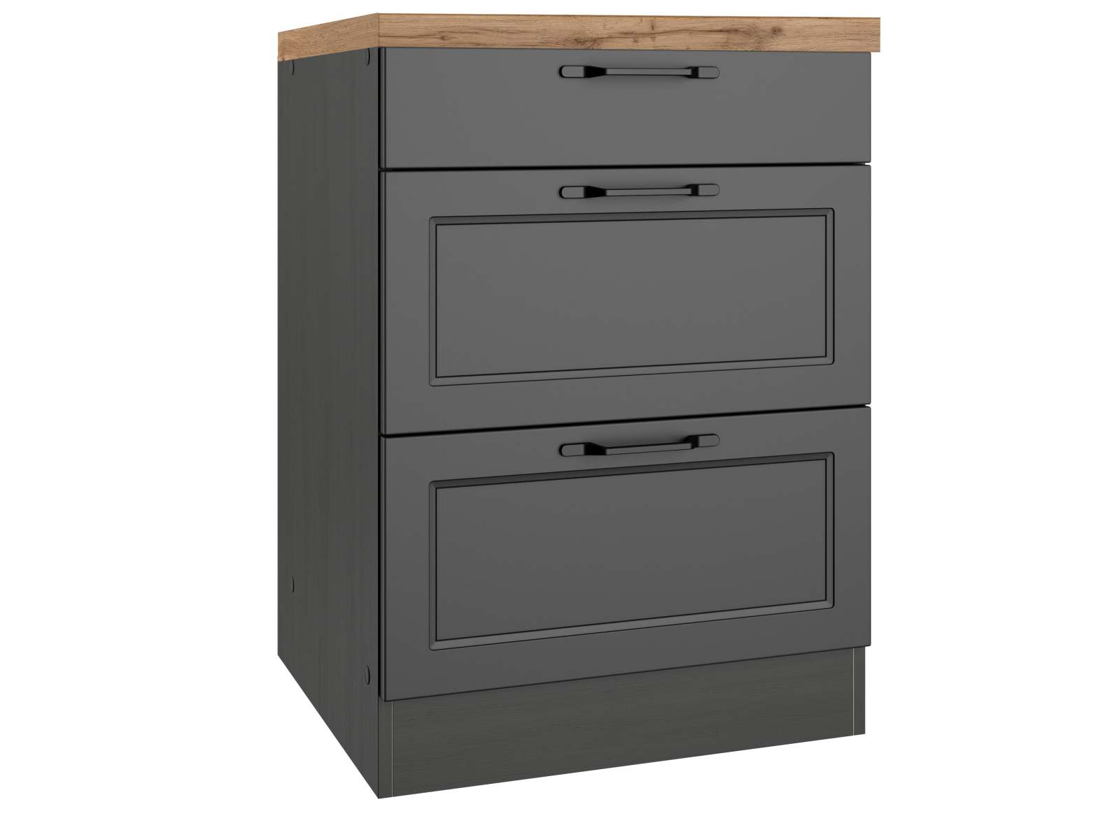Unterschrank MERAN - grau - Wotaneiche - 60 cm