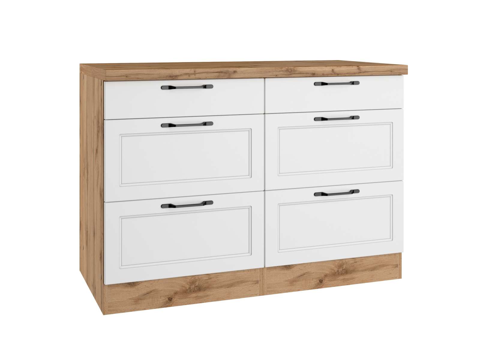 Unterschrank MERAN - weiß - Wotaneiche - 120 cm