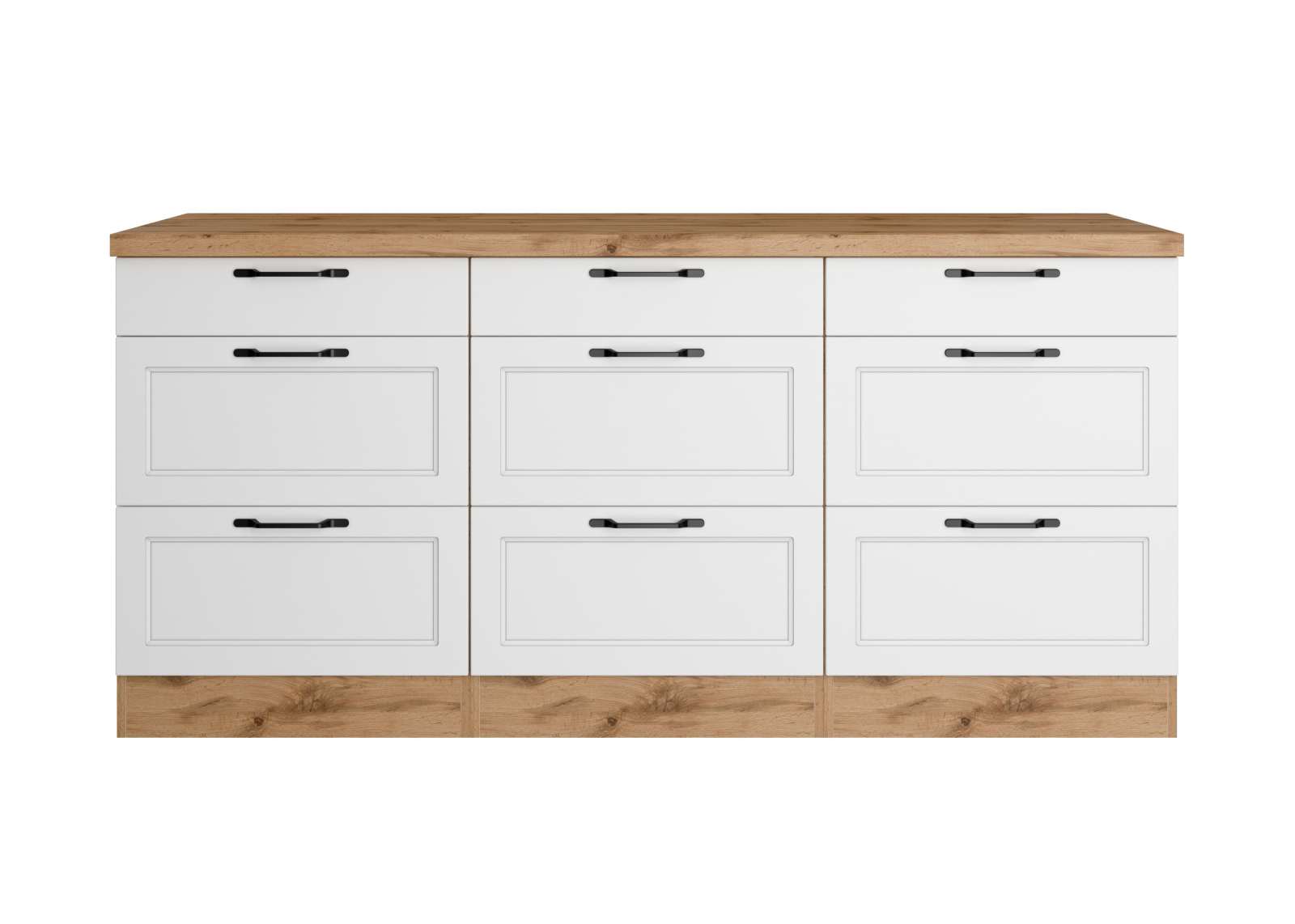 Unterschrank MERAN - weiß - Wotaneiche - 180 cm