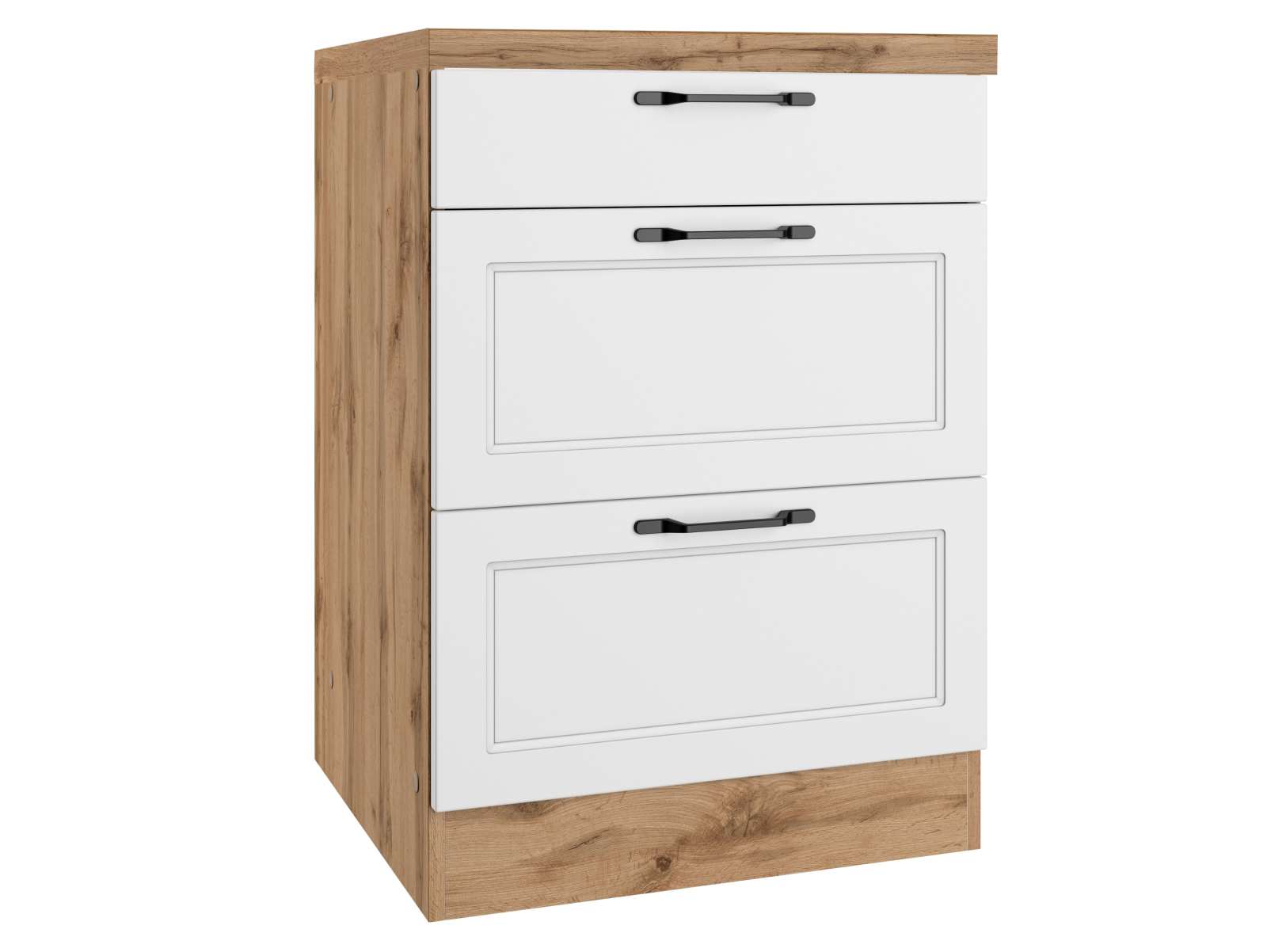 Unterschrank MERAN - weiß - Wotaneiche - 60 cm