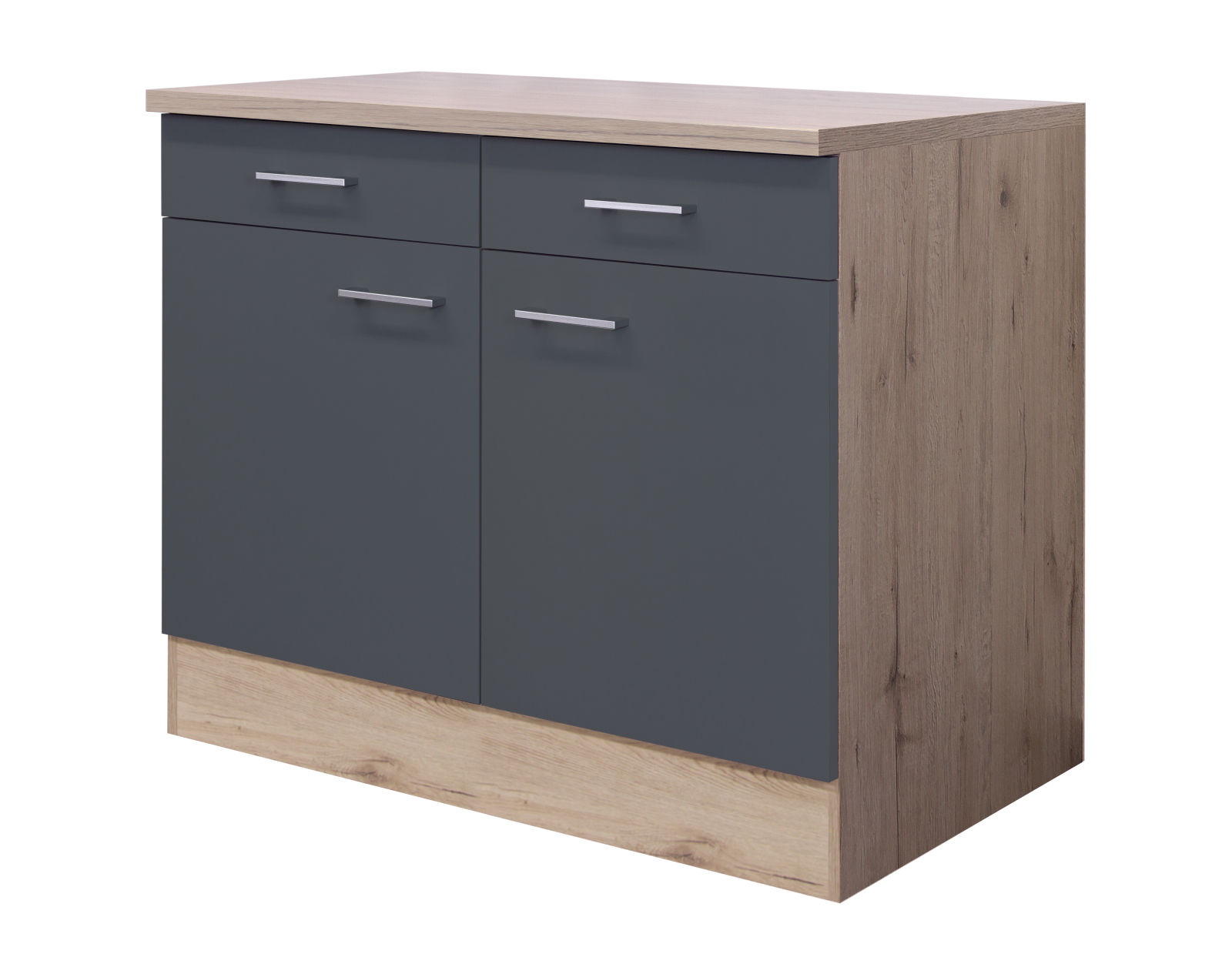 Unterschrank MORENA - San Remo Eiche - Basaltgrau matt - 100 cm