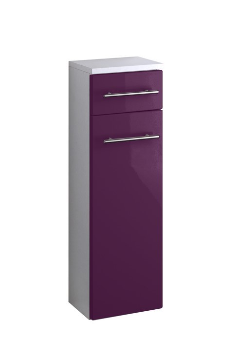 Unterschrank PARMA - aubergine Hochglanz - weiß - 25 cm