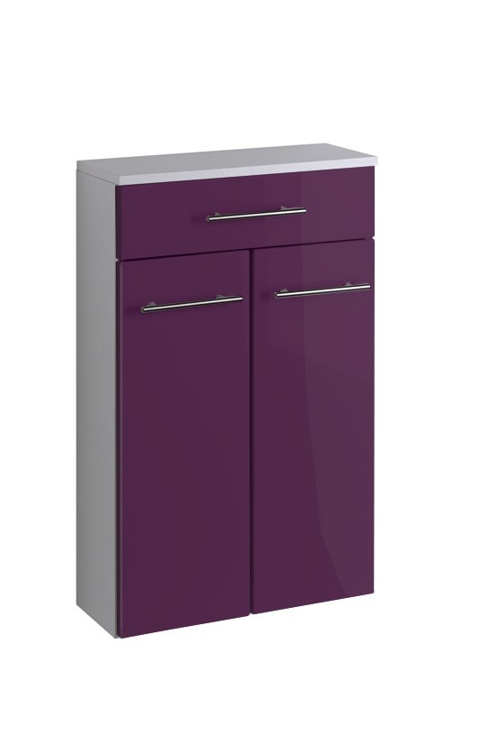 Unterschrank PARMA - aubergine Hochglanz - weiß - 50 cm