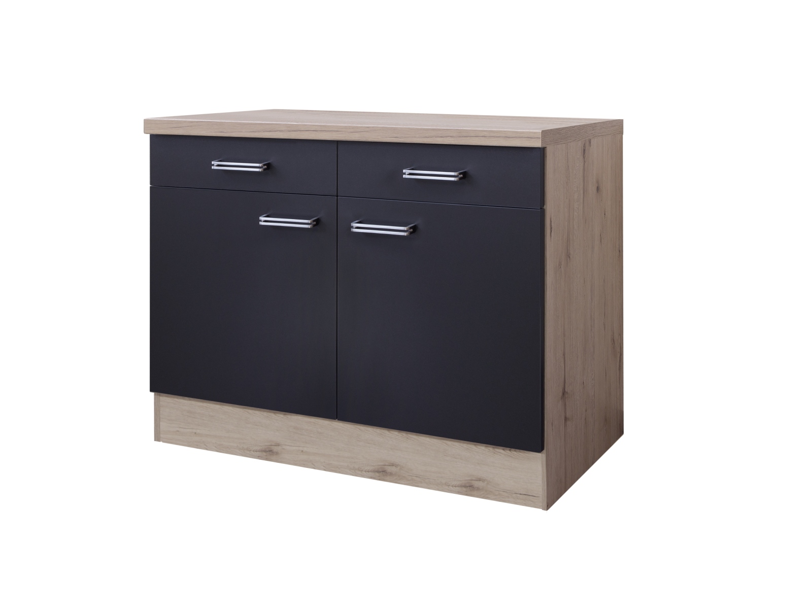 Unterschrank RISENTO - anthrazit - San Remo Eiche - 100 cm