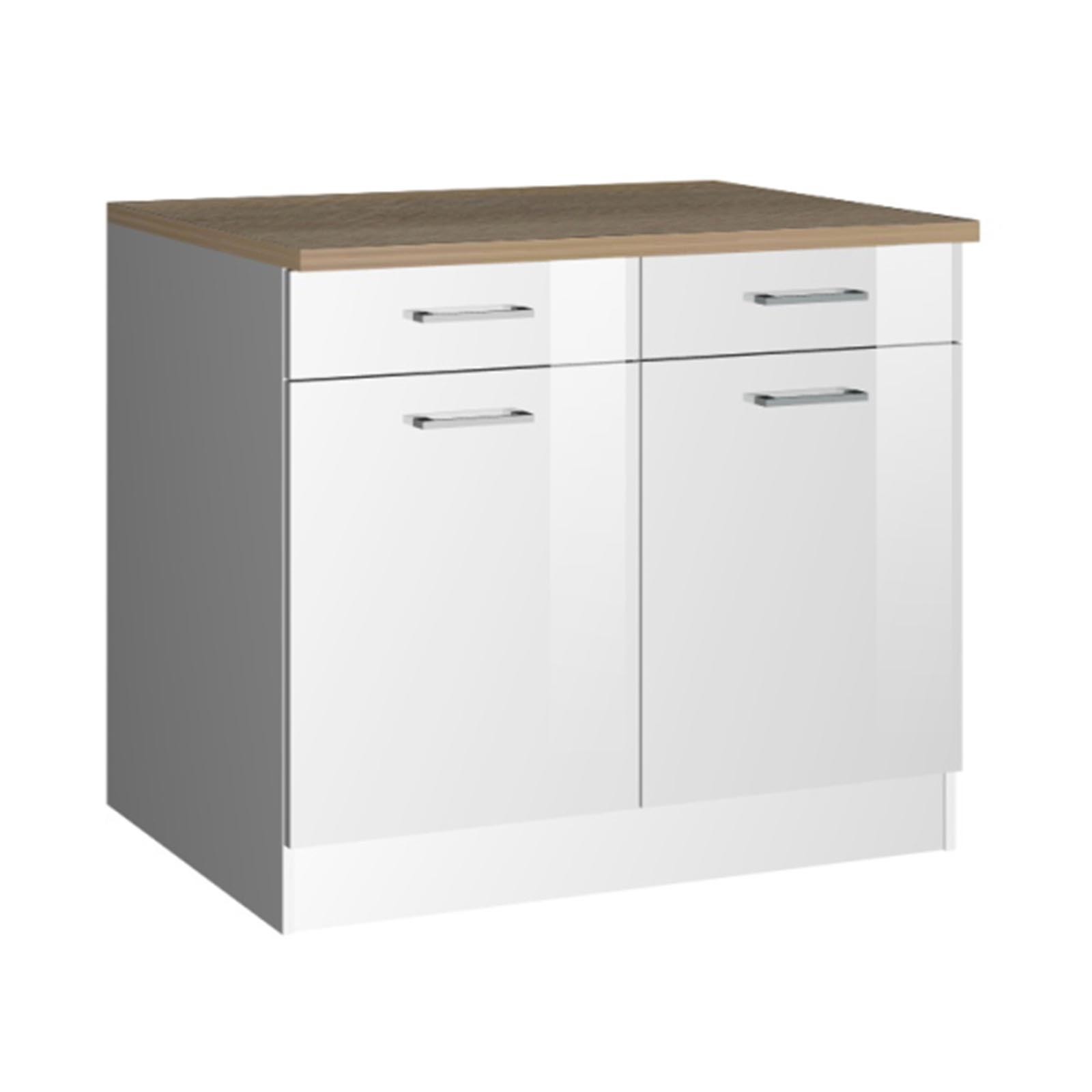 Unterschrank ROM - weiß Hochglanz - 100 cm