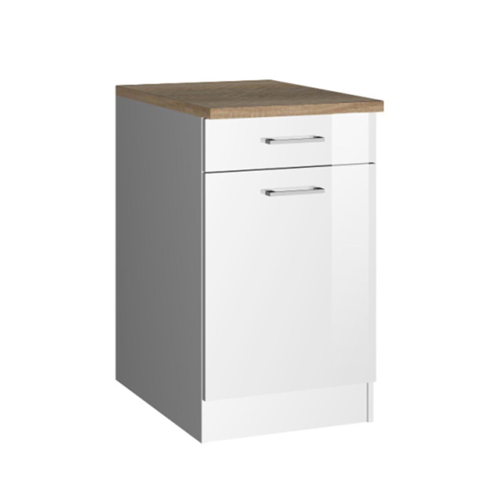 Unterschrank ROM - weiß Hochglanz - 50 cm