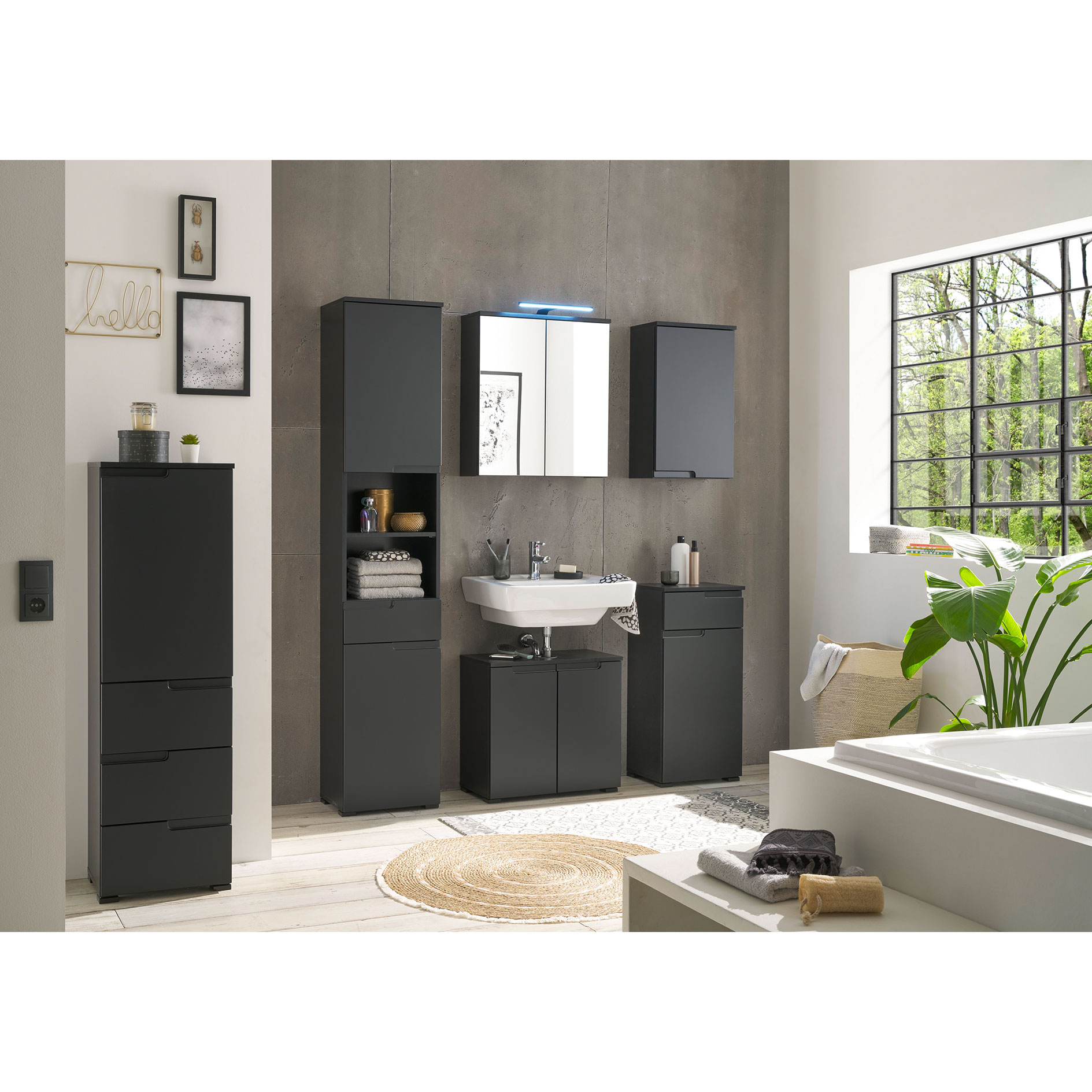 Unterschrank - schwarz matt - 40 cm
