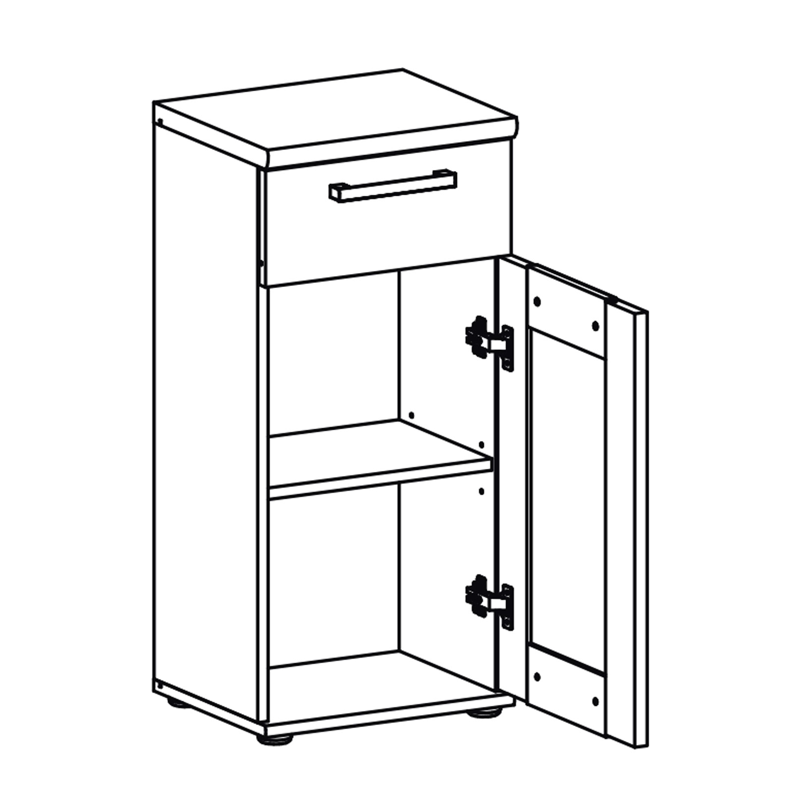 Unterschrank - Sibiu Lärche - San Remo Eiche - 38 cm