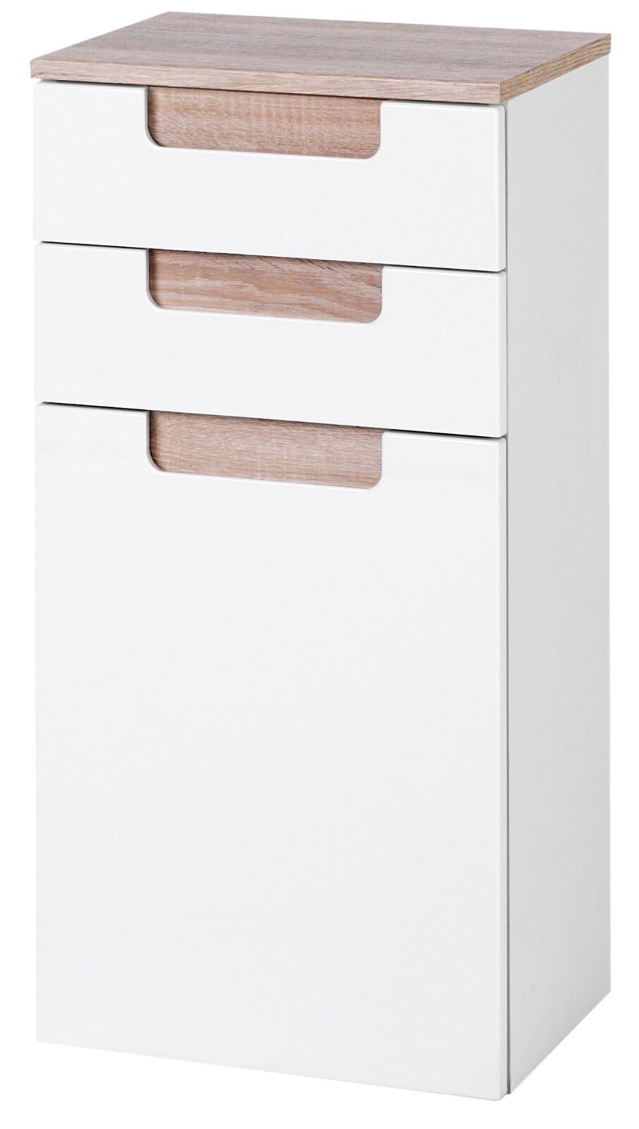 Unterschrank SIENA - weiß Hochglanz - Eiche Sonoma - 40 cm