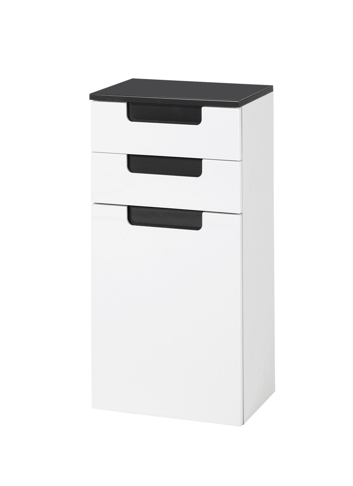 Unterschrank SIENA - weiß Hochglanz - grau Hochglanz - 40 cm