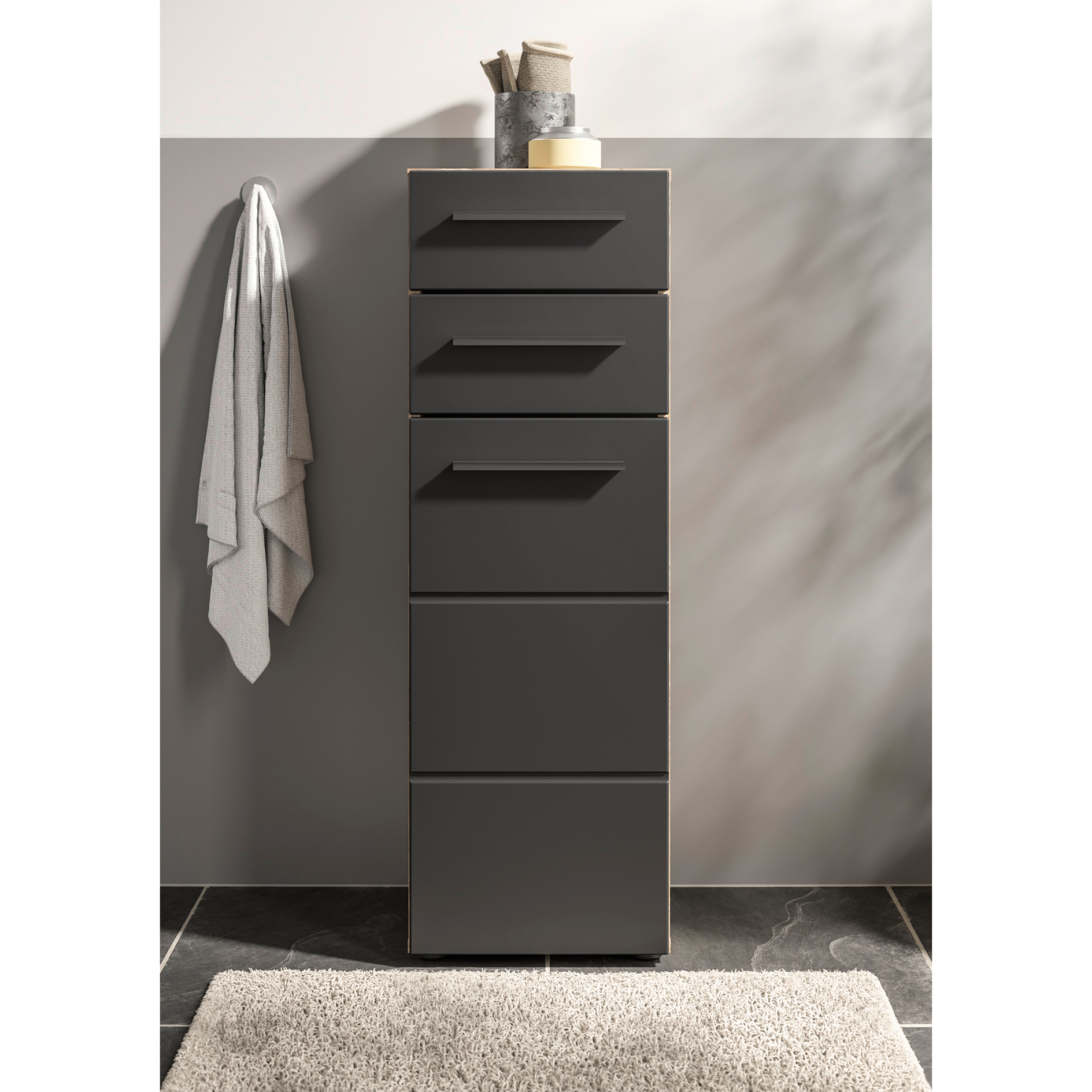 Unterschrank - Viking Oak - schwarz - 104 cm hoch