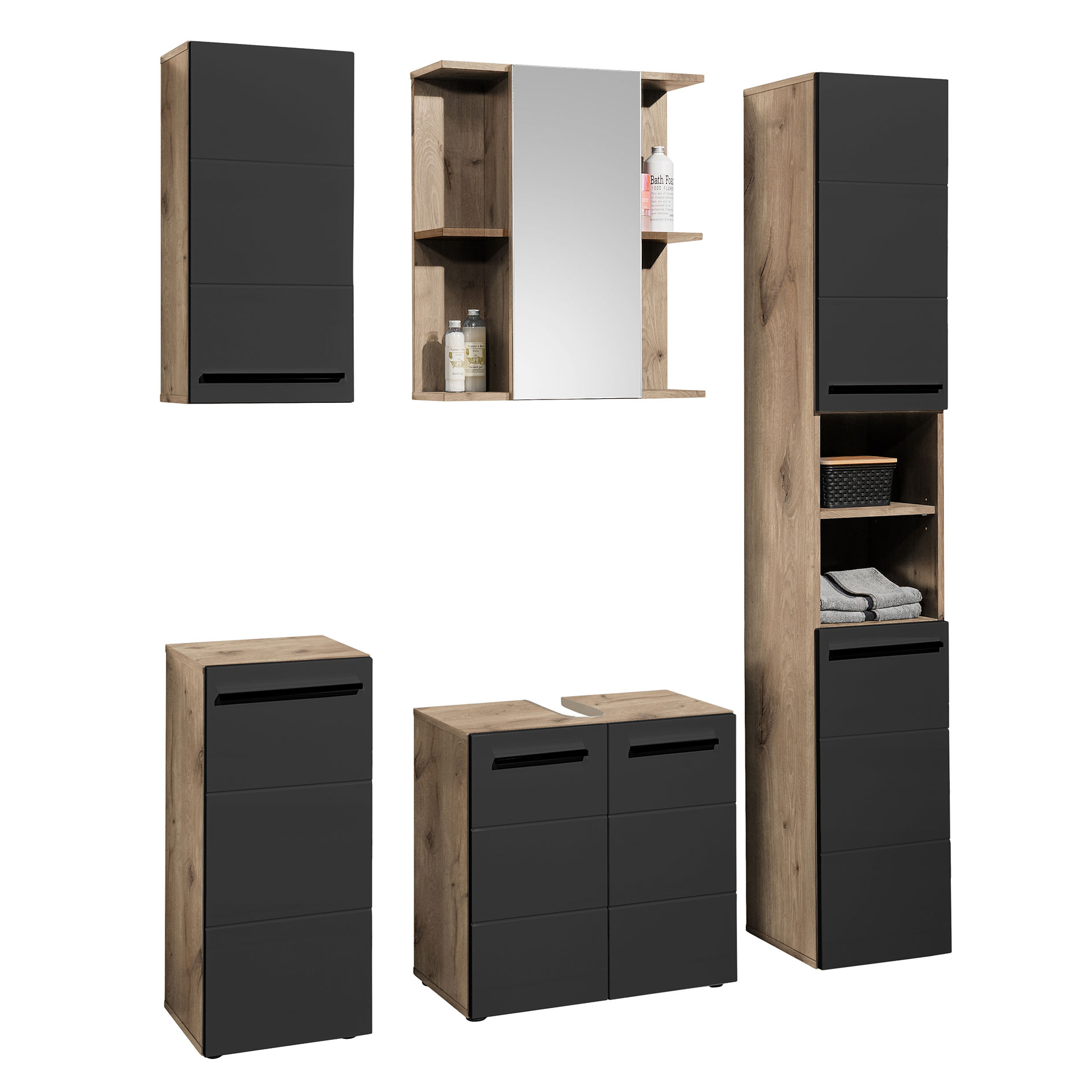 Unterschrank - Viking Oak - schwarz - 72 cm hoch