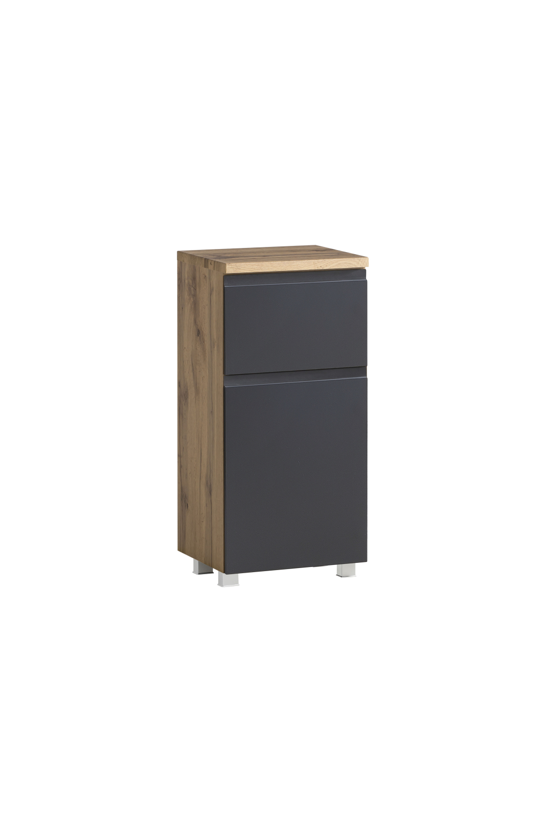 Unterschrank - Wotaneiche - grau matt - 40 cm